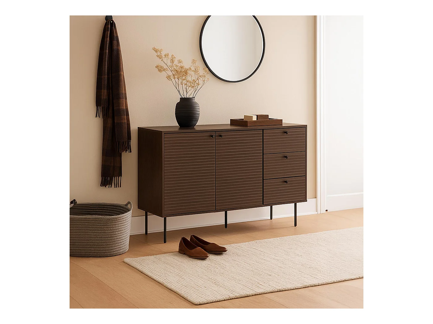 Commode MCW-N78,  brun foncé