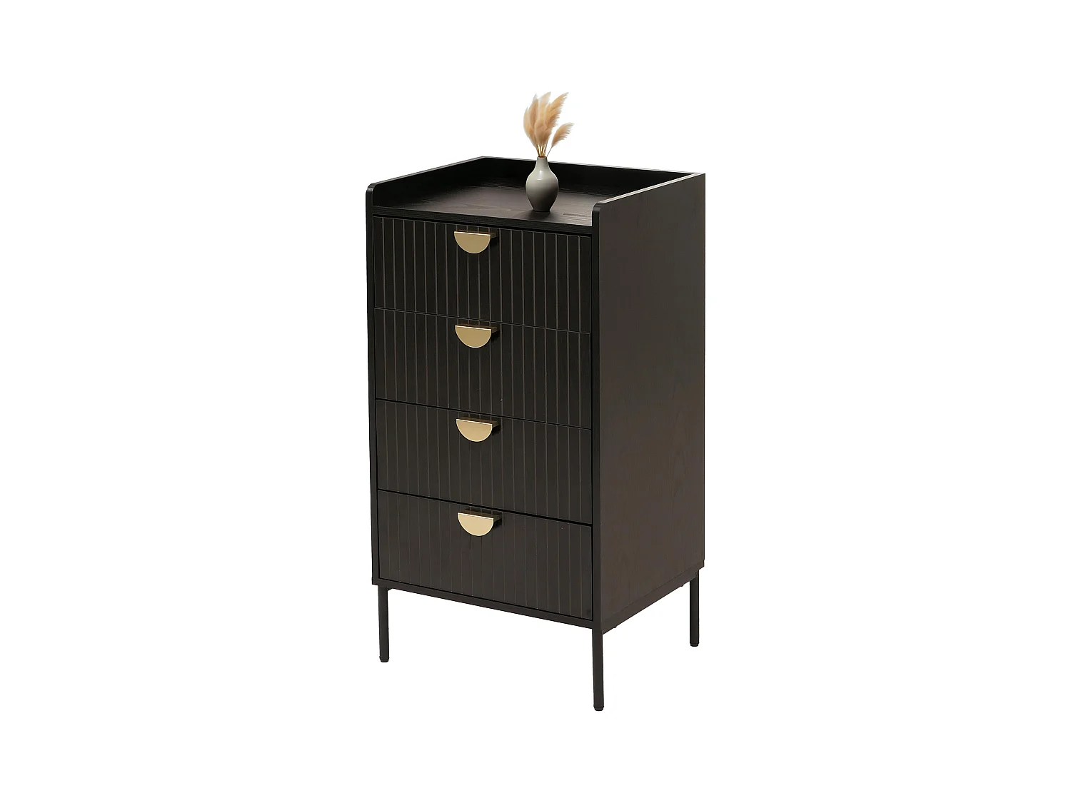 Commode MCW-O39,  aspect bois noir