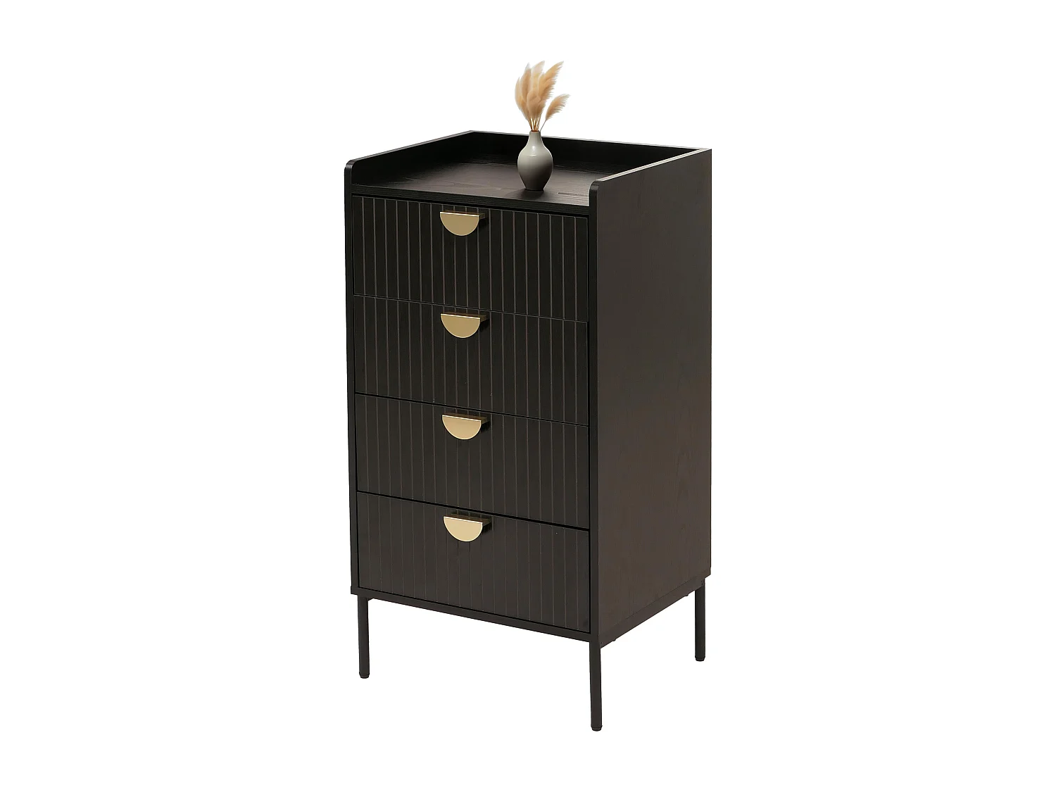 Commode MCW-O39,  aspect bois noir