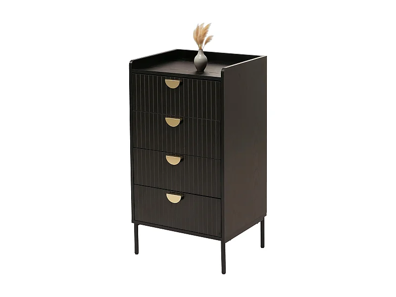 Commode MCW-O39,  aspect bois noir
