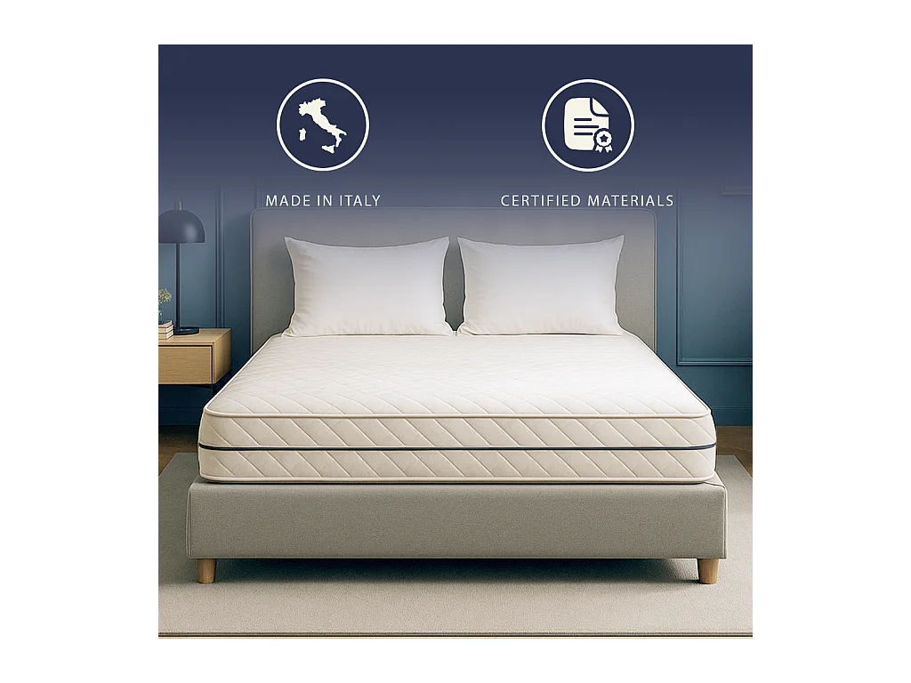 Fuze Pro | Queen Matratze 160x200 cm | Taschenfedern + Allergieschaum | H 24 cm | Orthopädisch | Made in Italy