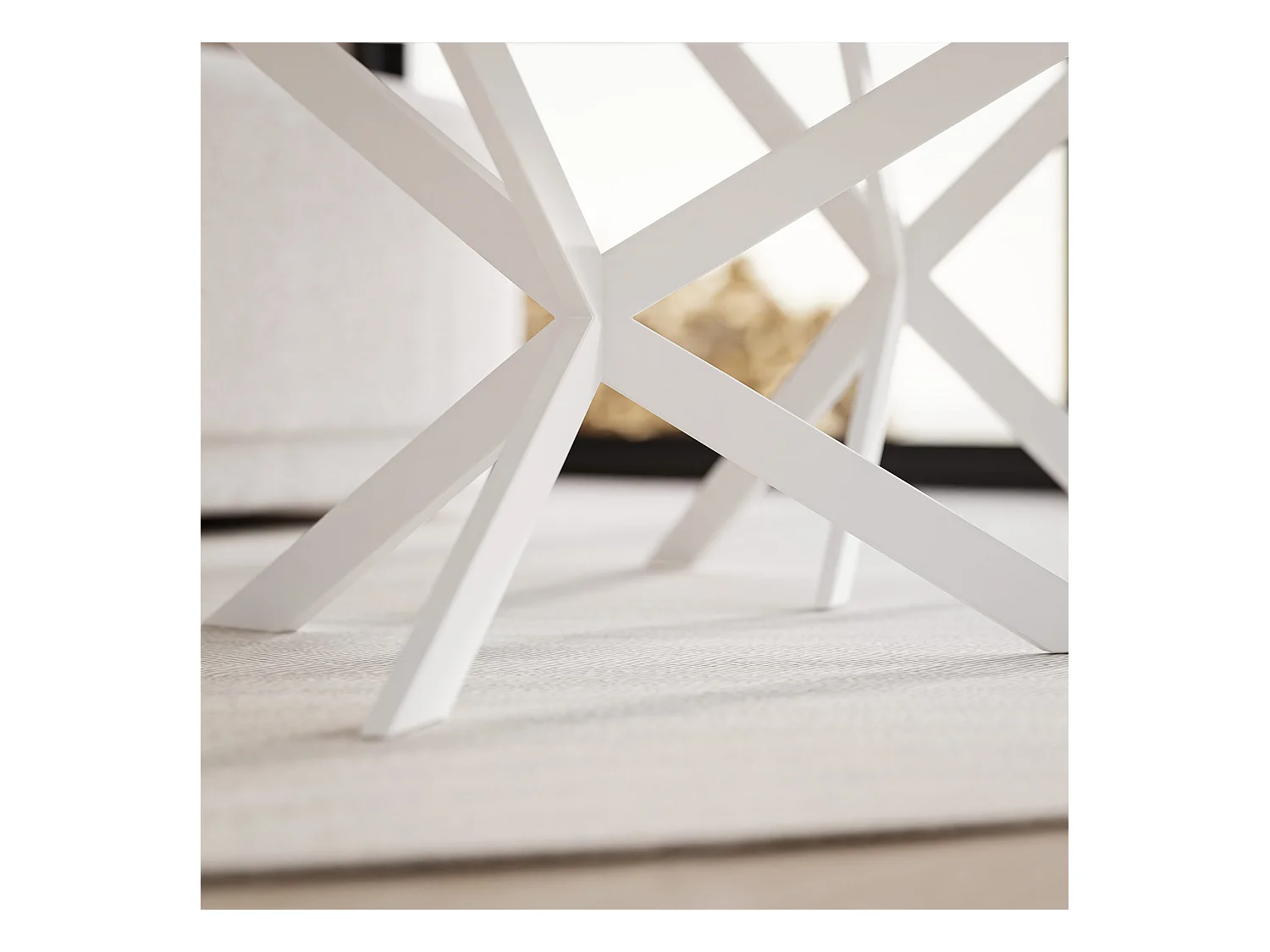 Tables basses gigognes LIBERO - blanc et métal blanc