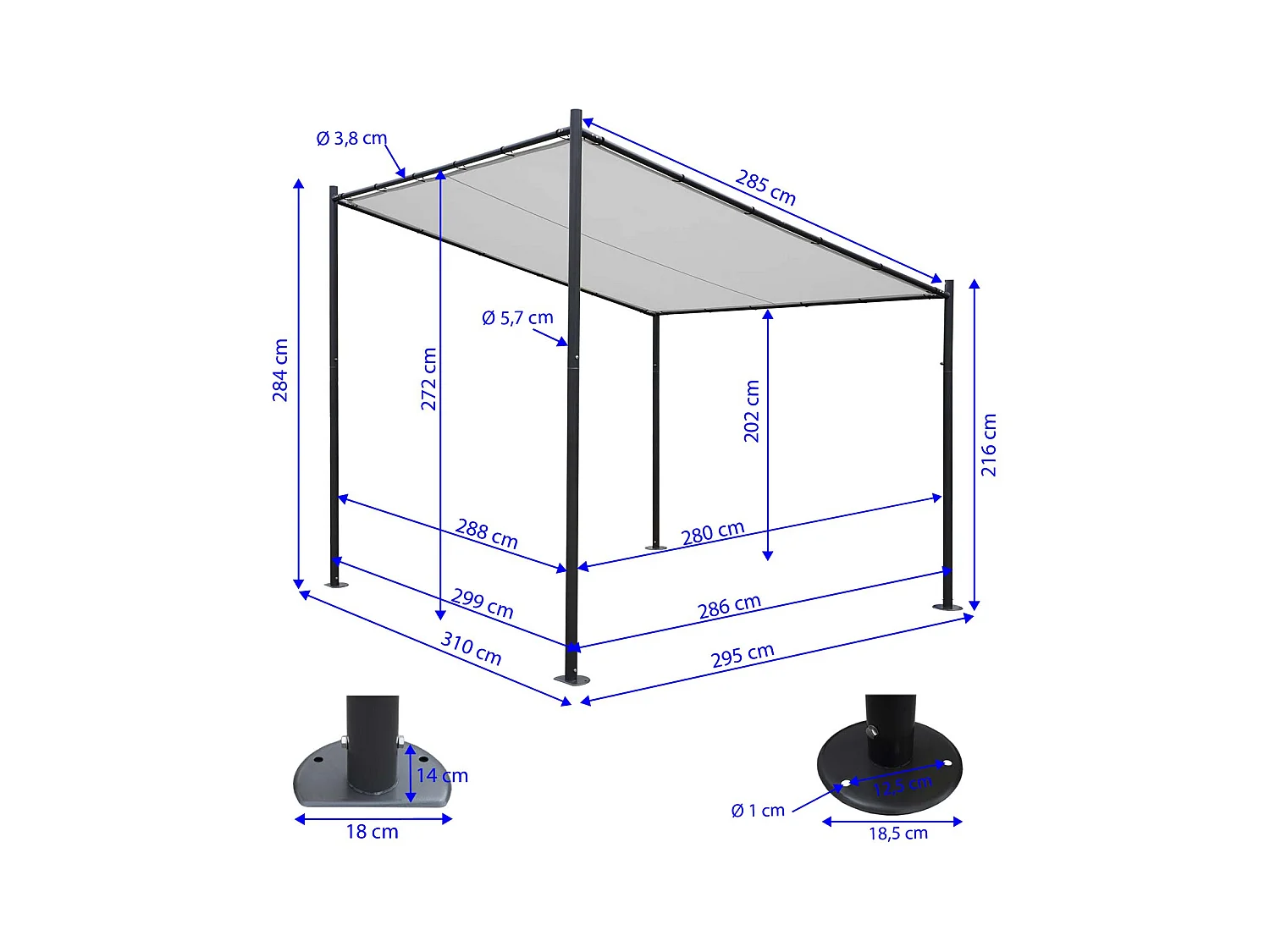 Rama pergoli MCW-A22