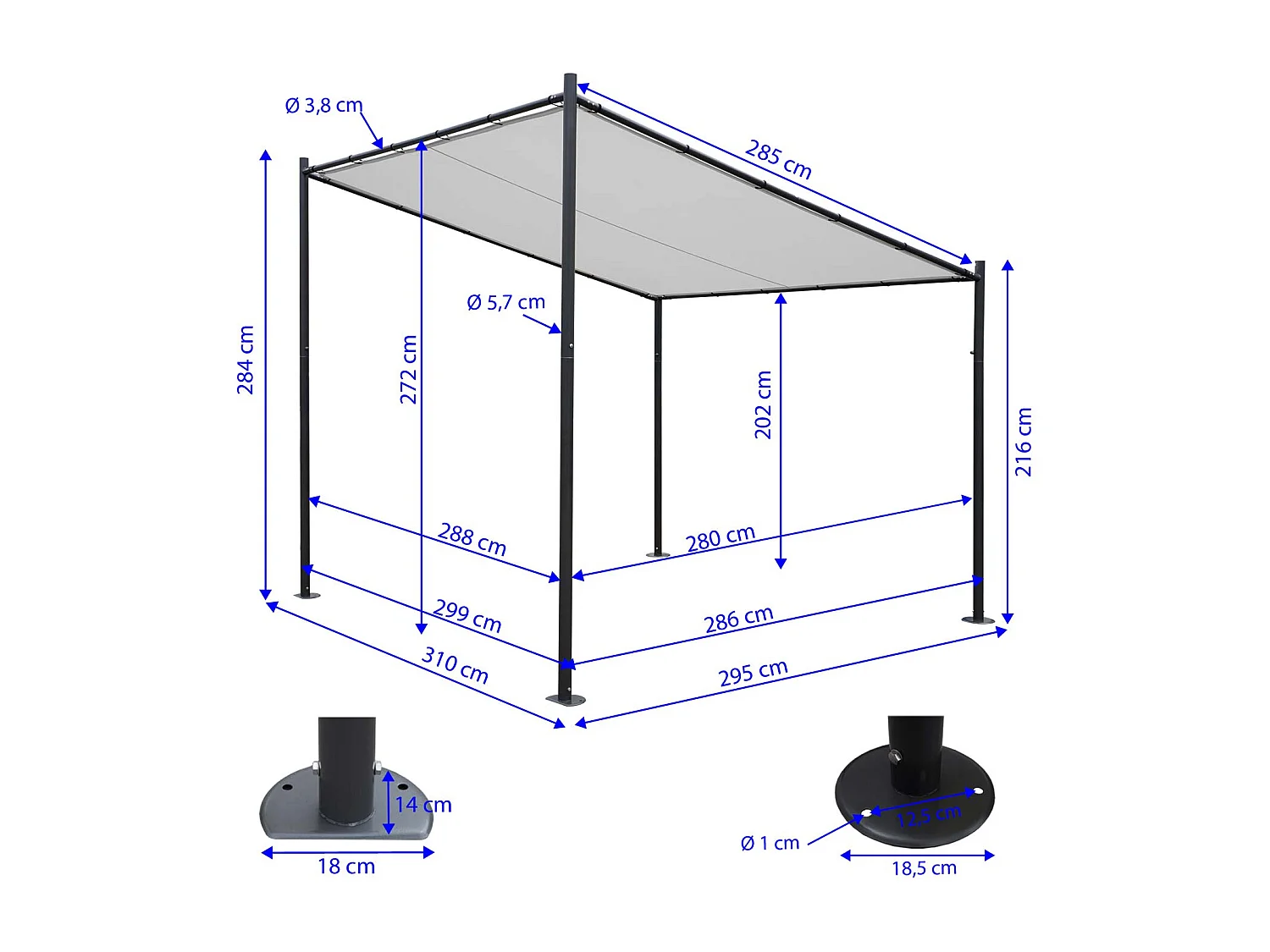 Rama pergoli MCW-A22