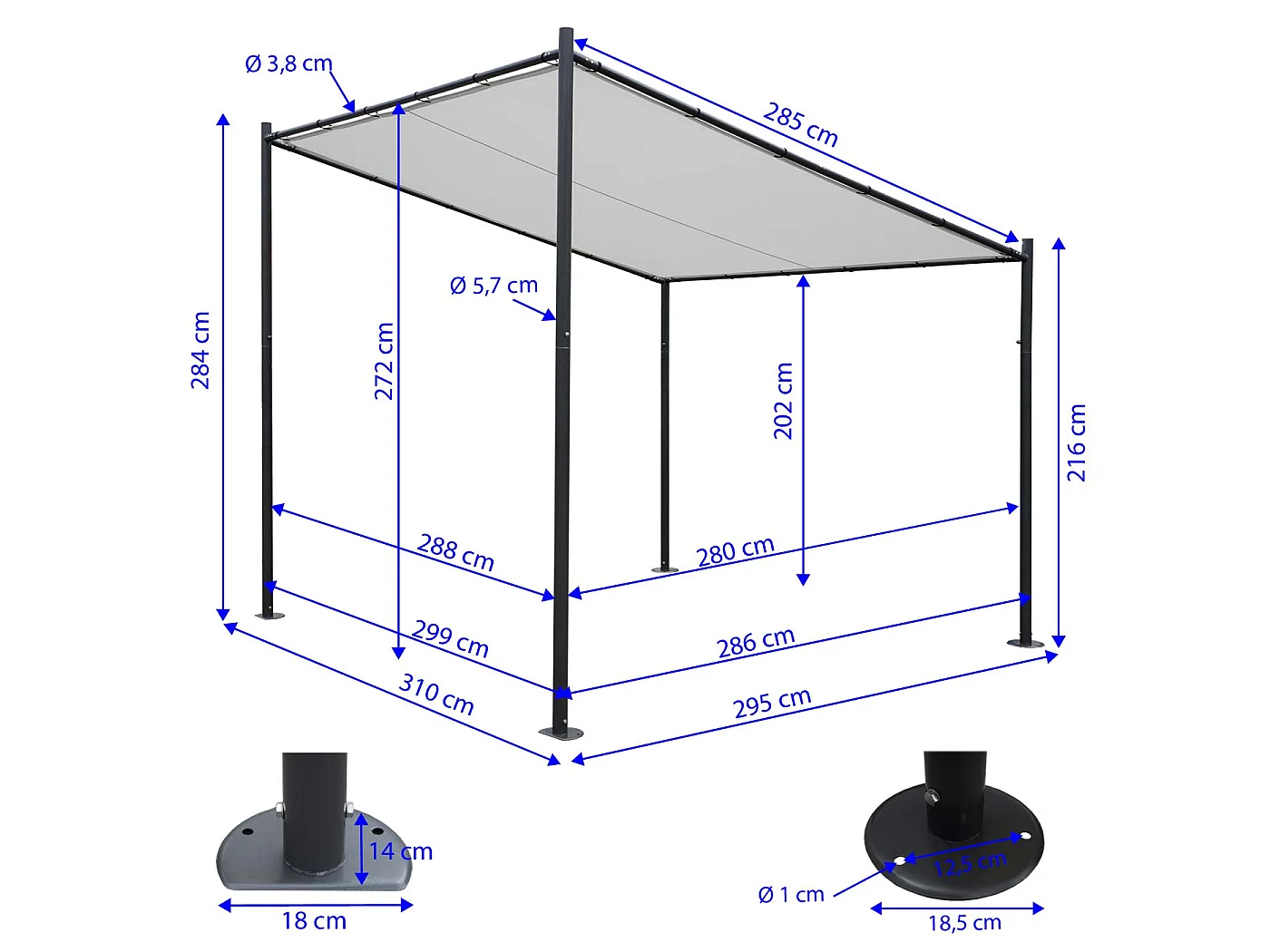 Pergola-stel MCW-A22