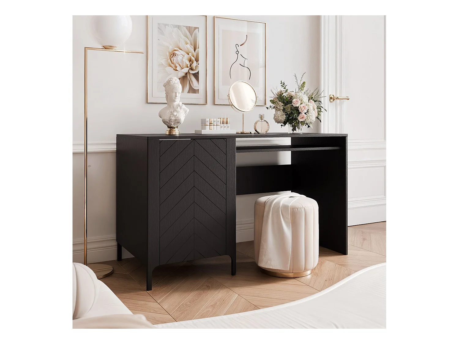 Bureau avec rangements Noir