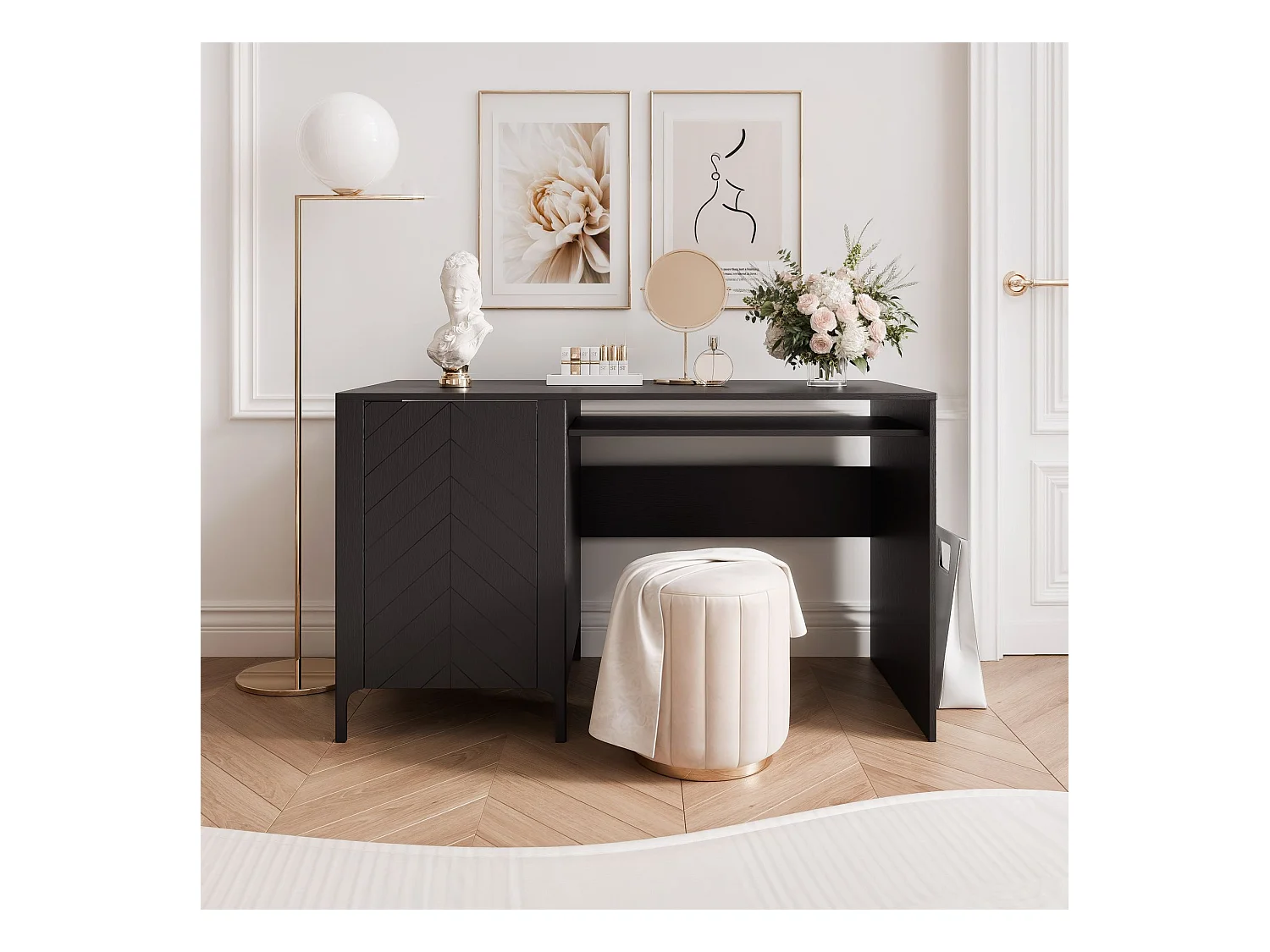 Bureau avec rangements Noir