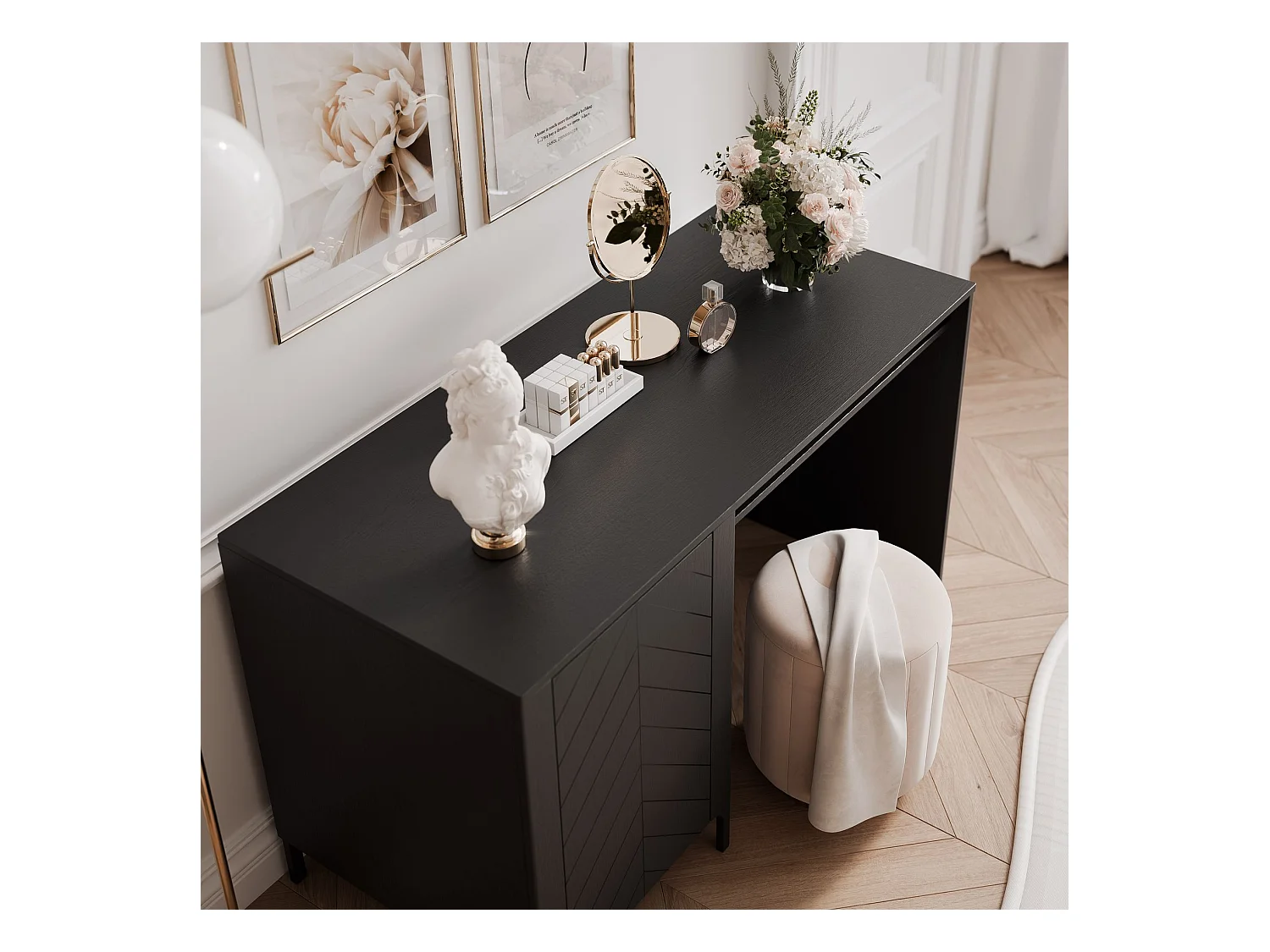 Bureau avec rangements Noir