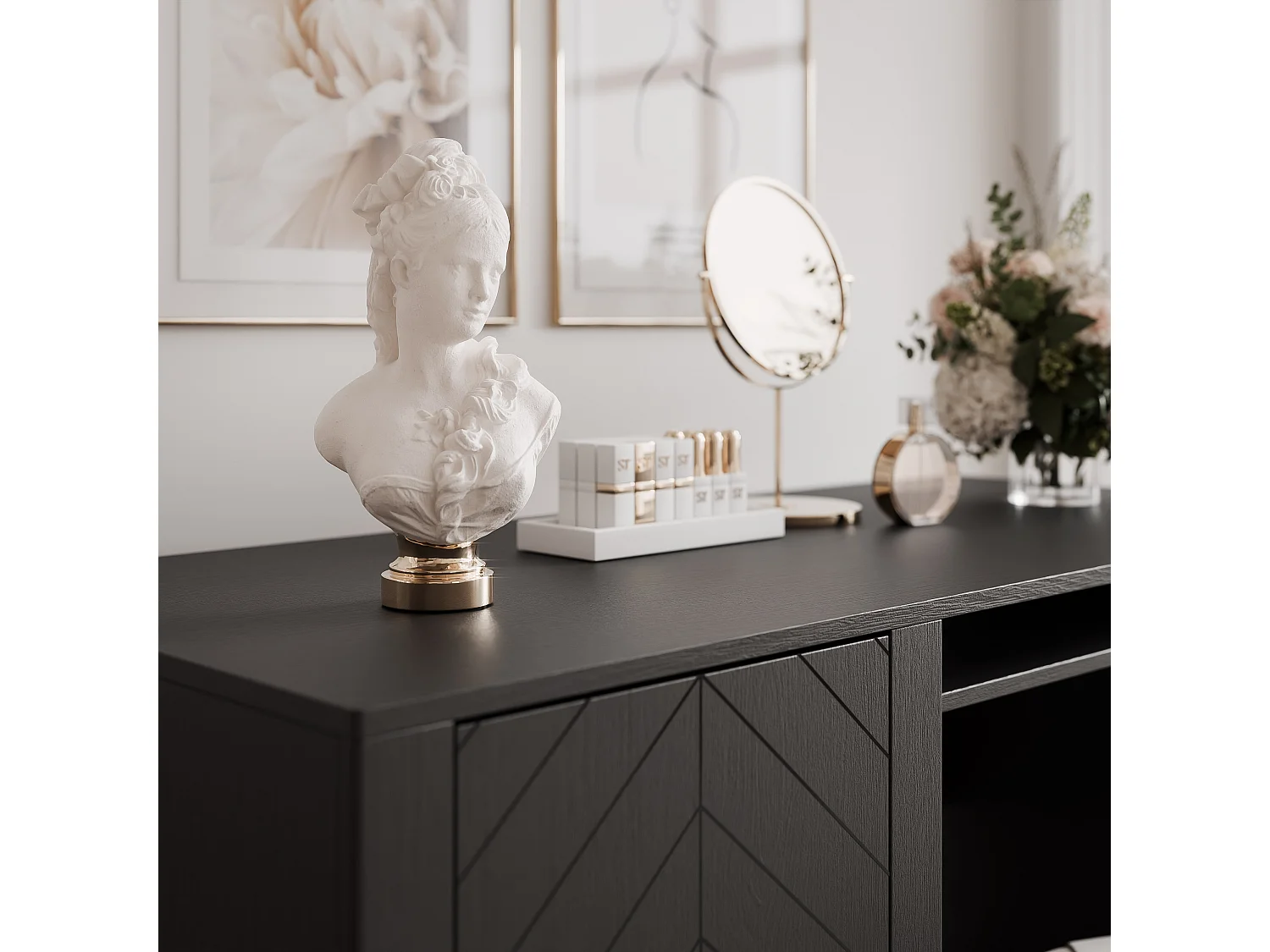 Bureau avec rangements Noir