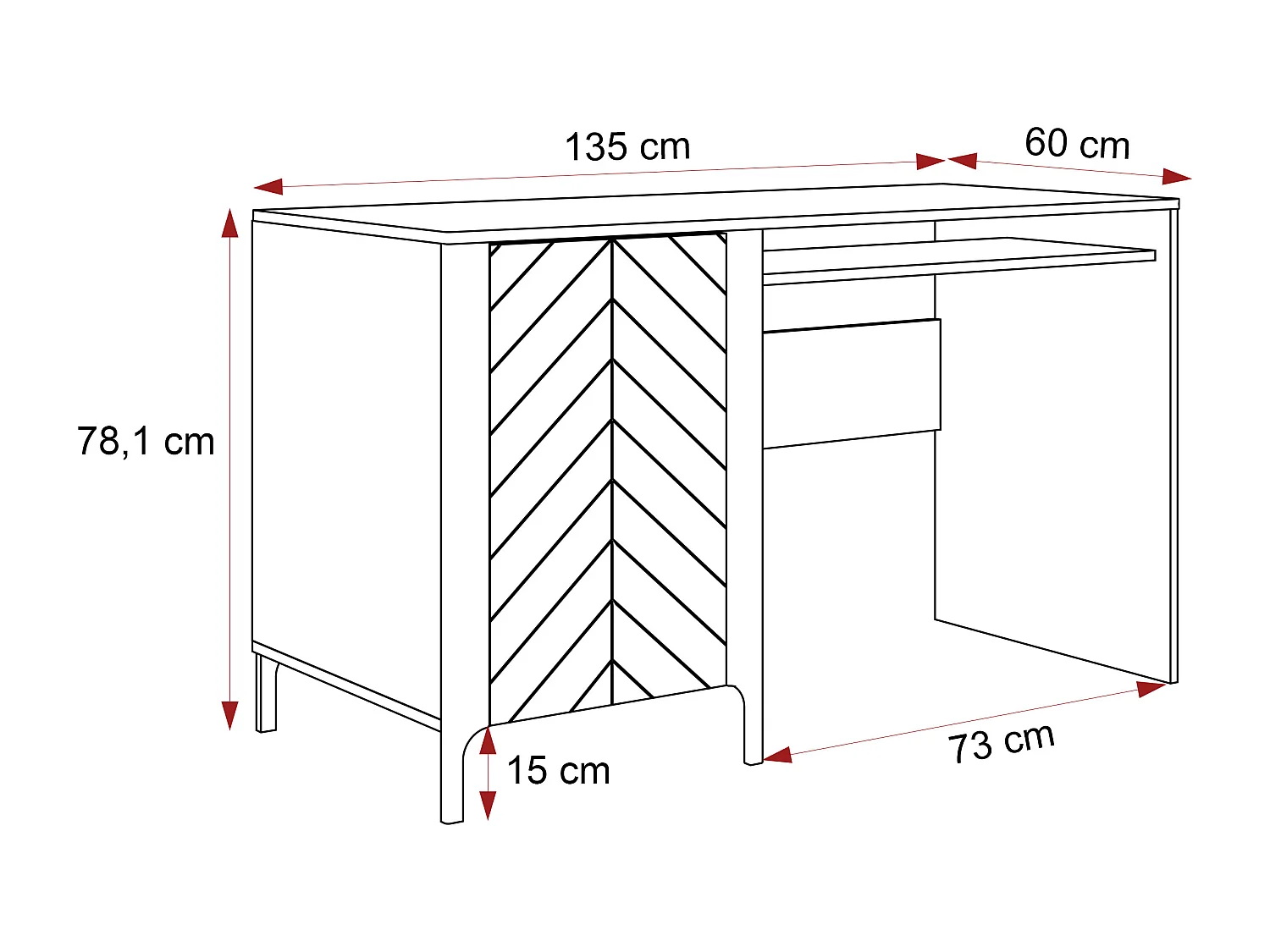 Bureau avec rangements Noir