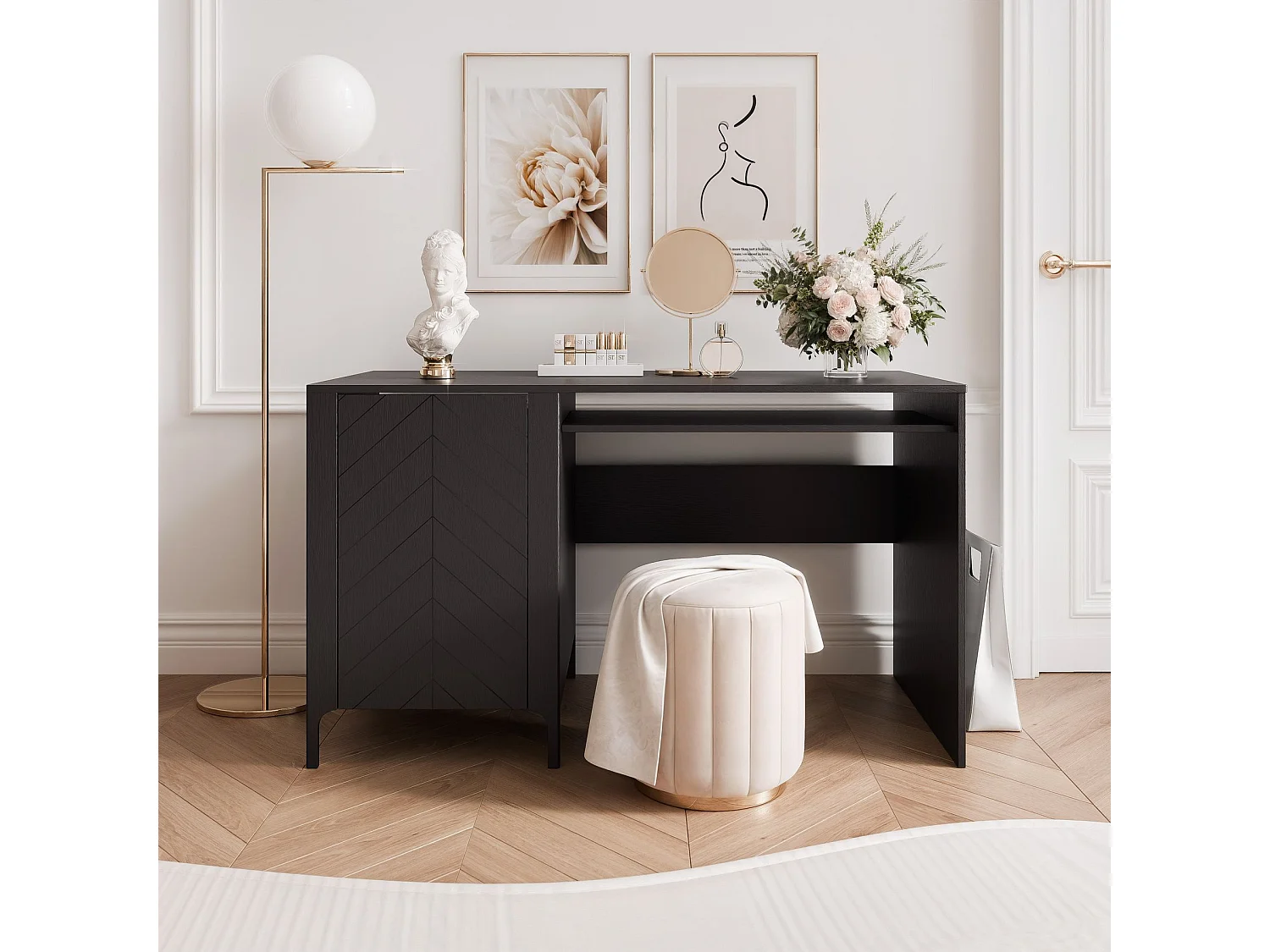 Bureau avec rangements Noir