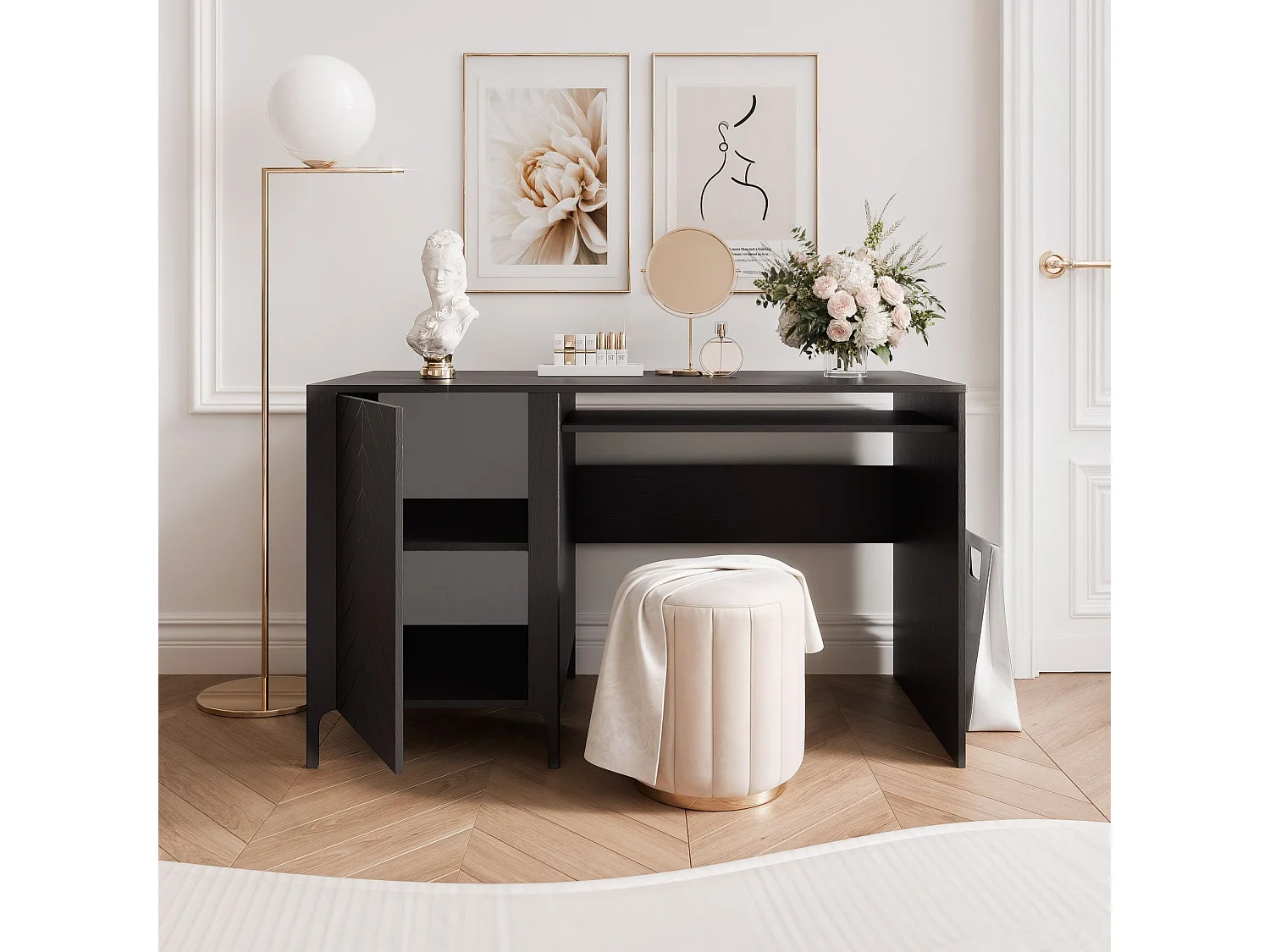 Bureau avec rangements Noir