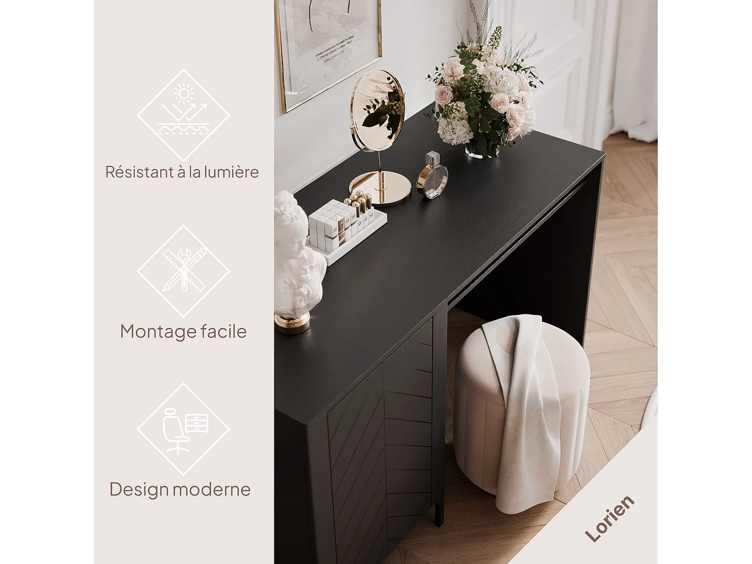 Bureau avec rangements Noir