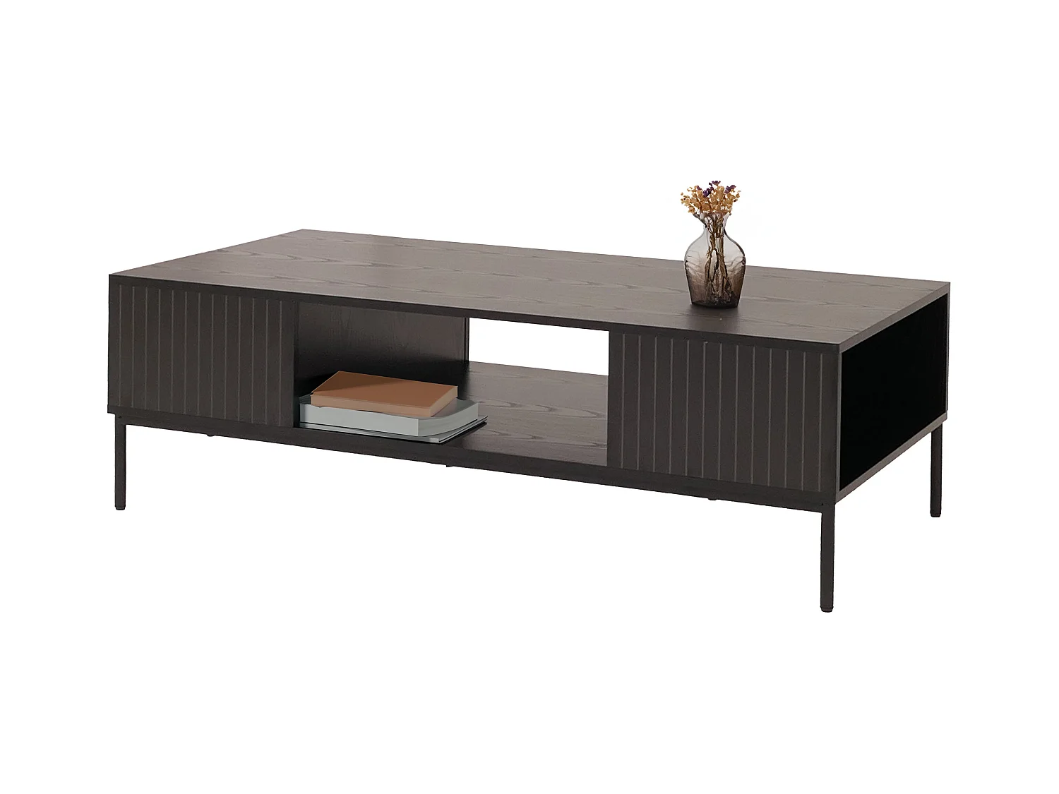 Table basse MCW-O39,  aspect bois noir