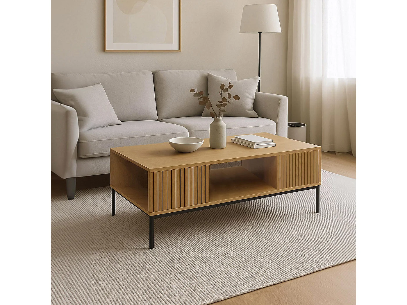 Table basse MCW-O39,  naturel