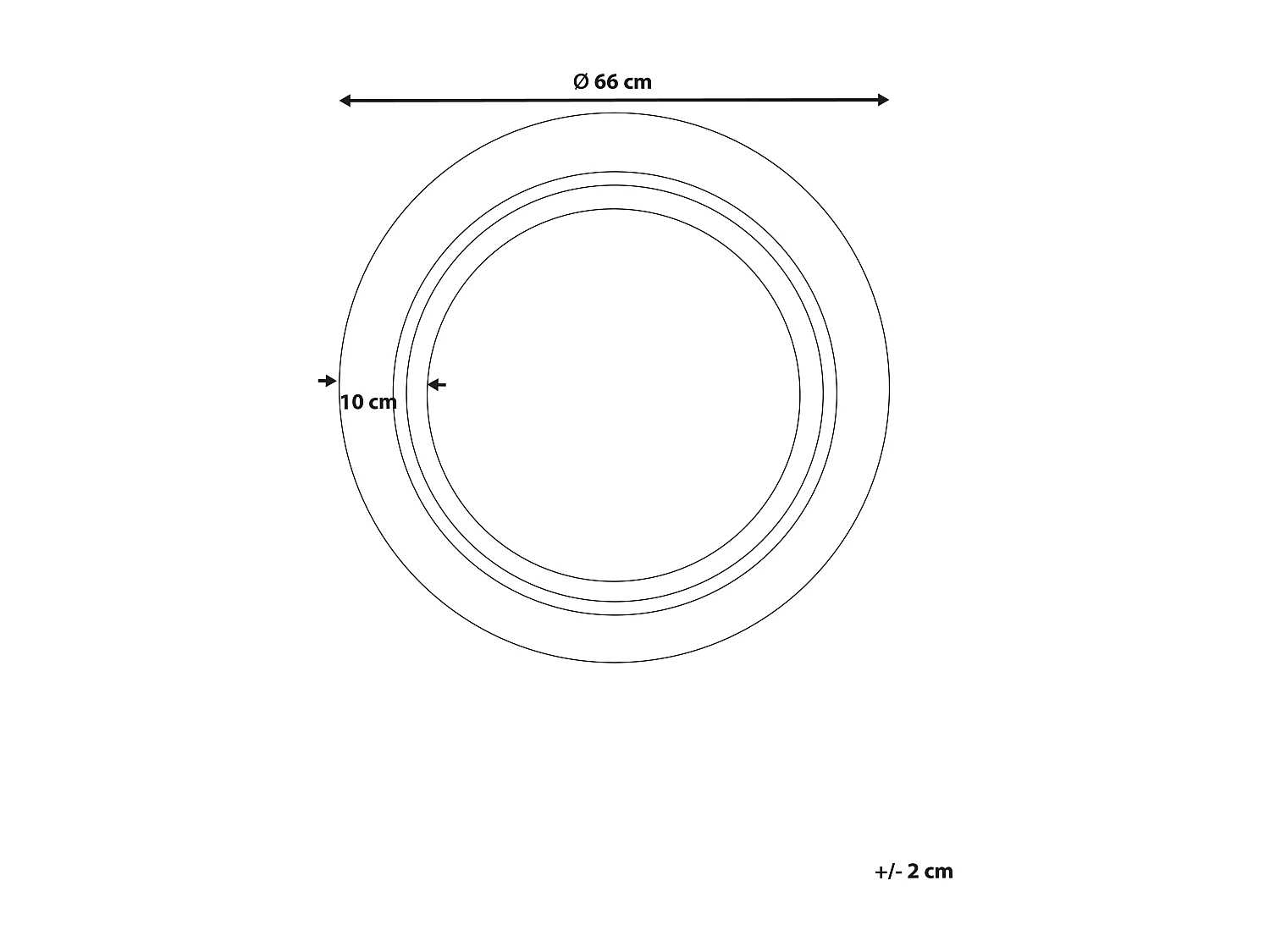 Miroir MALO 66 cm 66 cm Noir