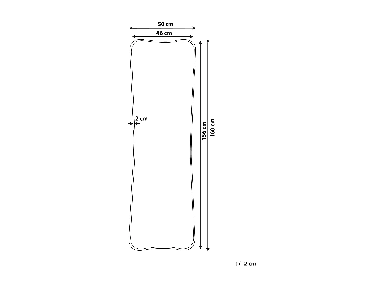 Miroir BRIEUC 50 cm 160 cm Doré