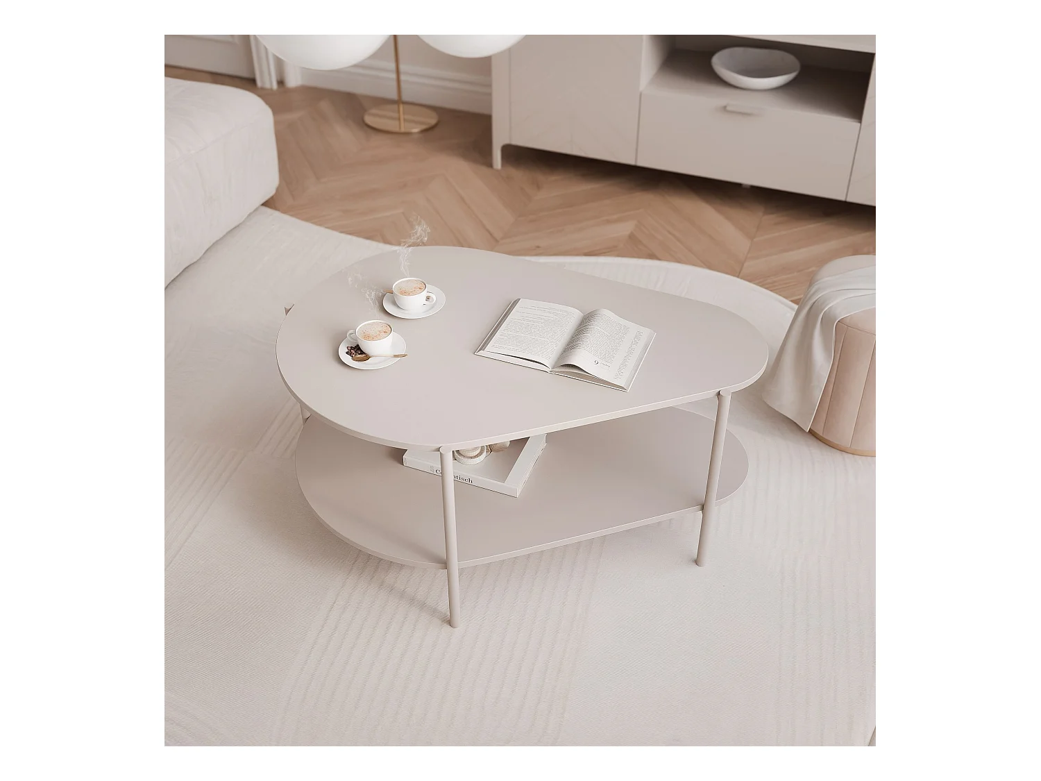 Table basse avec des pieds en métal - Cachemire - LORIEN