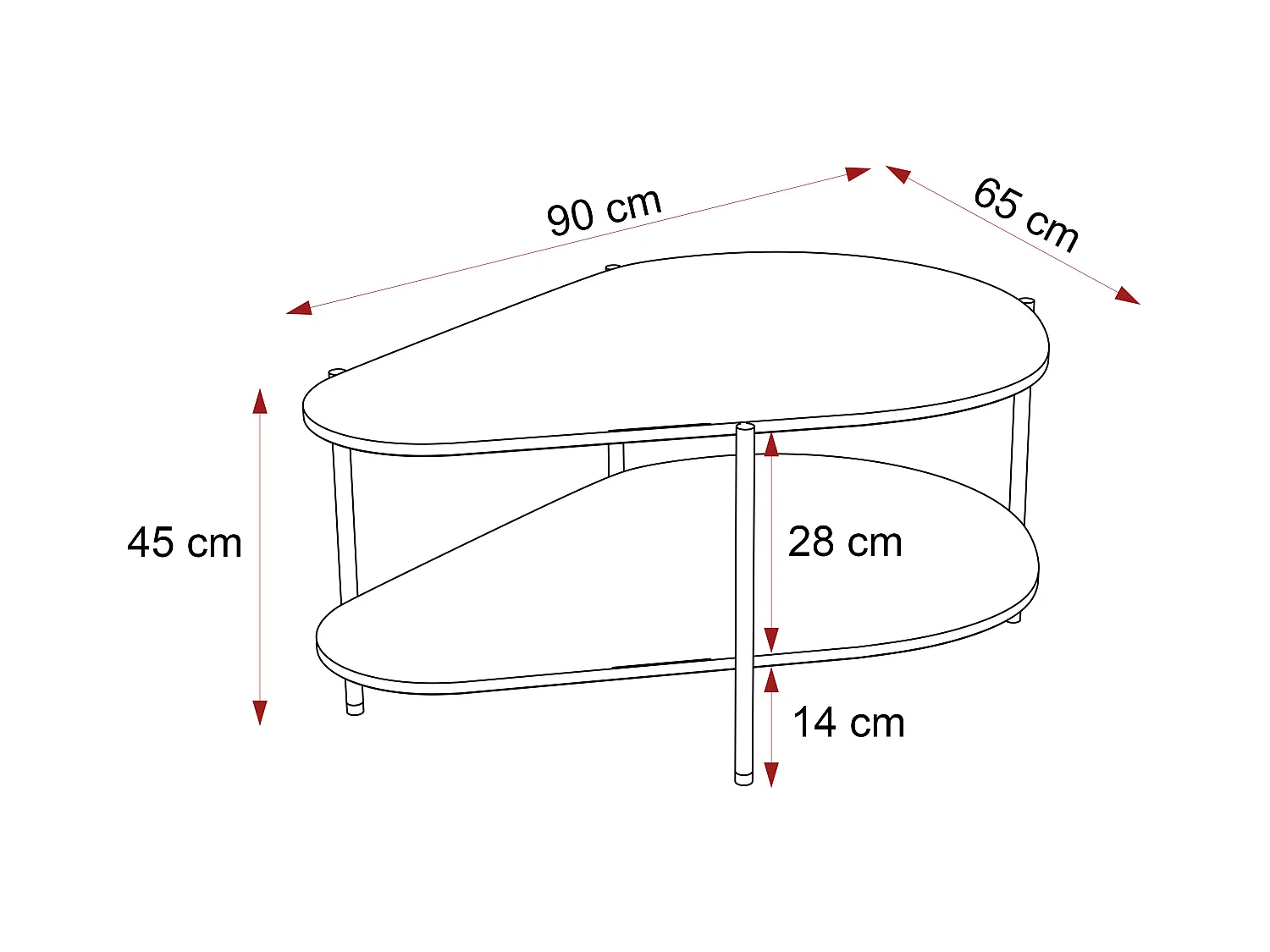 Table basse avec des pieds en métal - Cachemire - LORIEN