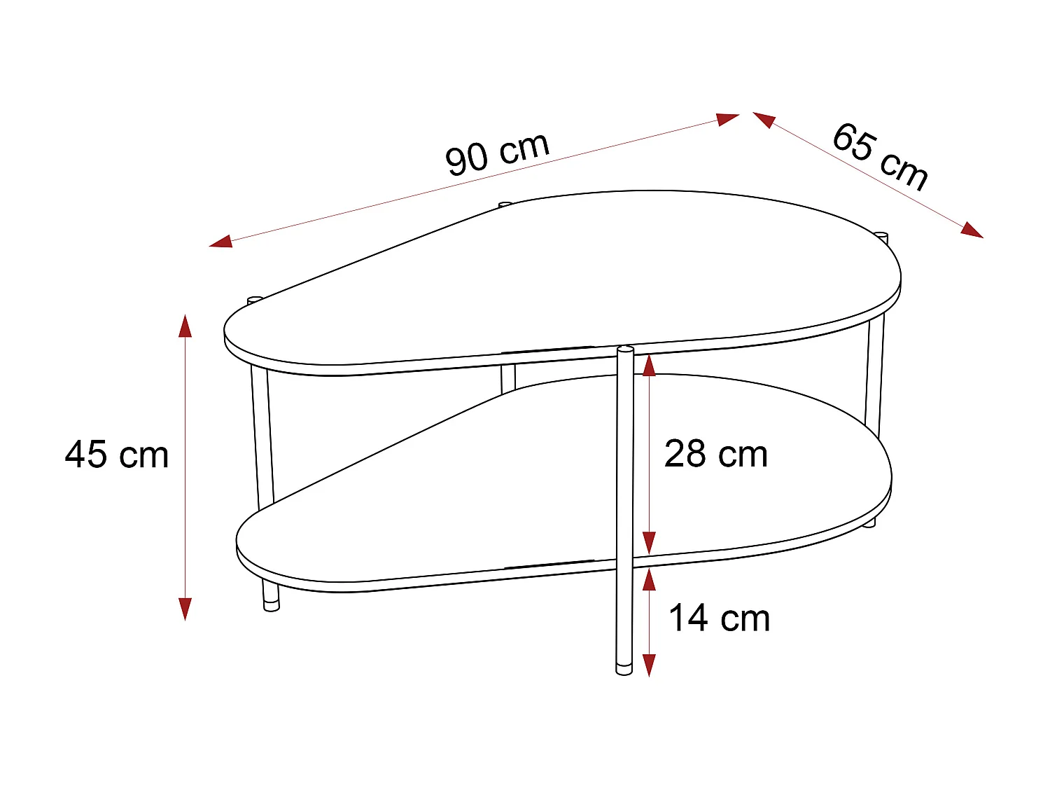 Table basse avec des pieds en métal - Cachemire - LORIEN
