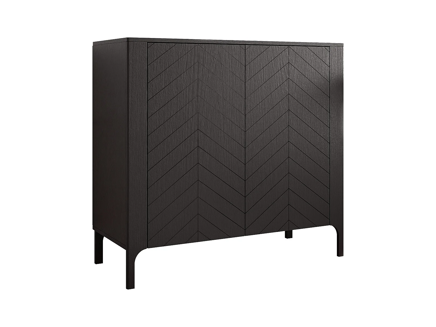 Buffet avec 2 portes et 2 étagères - Noir - LORIEN