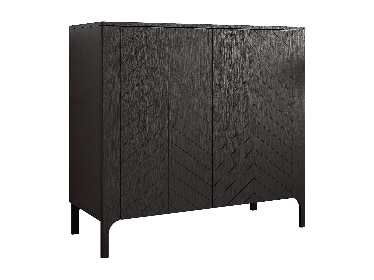 Buffet avec 2 portes et 2 étagères - Noir - LORIEN