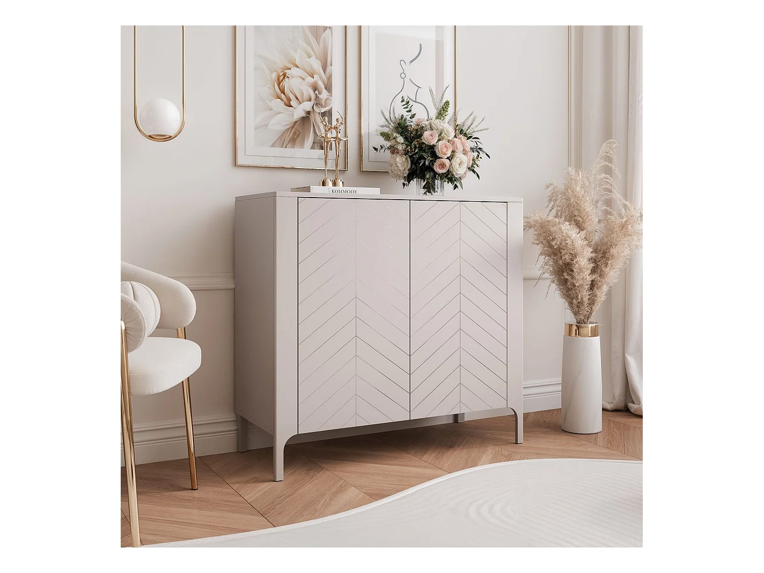 Buffet avec 2 portes et 2 étagères - Cachemire - LORIEN