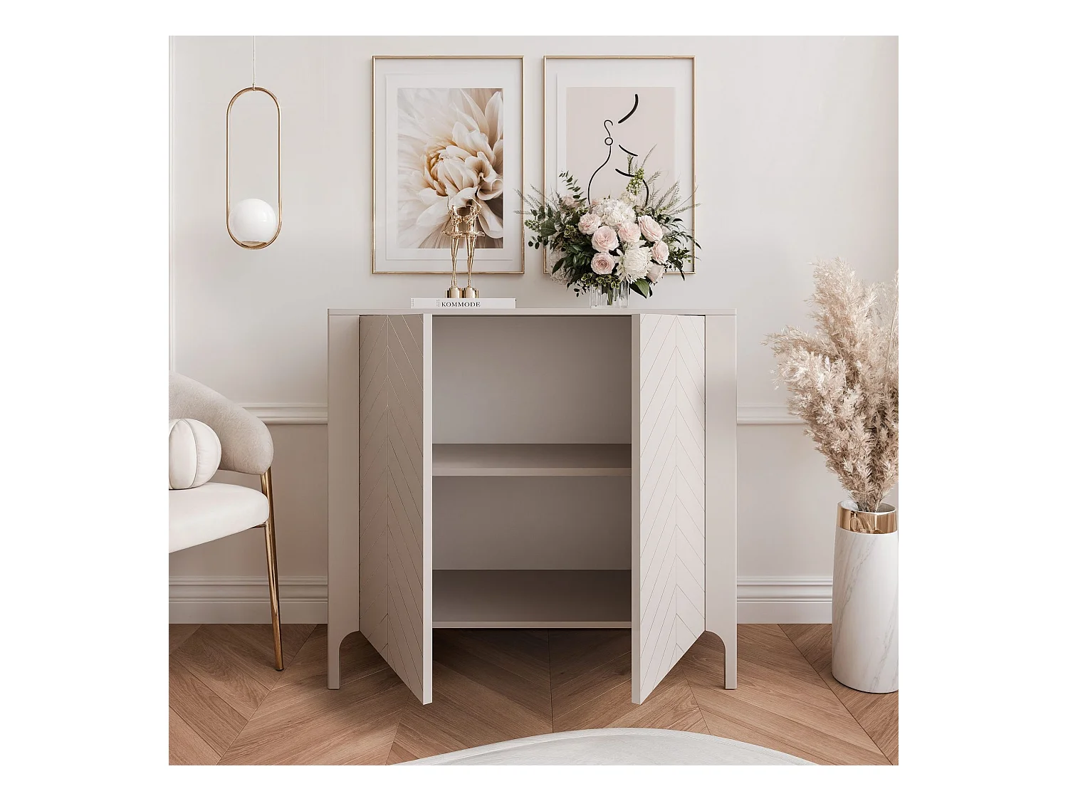 Buffet avec 2 portes et 2 étagères - Cachemire - LORIEN