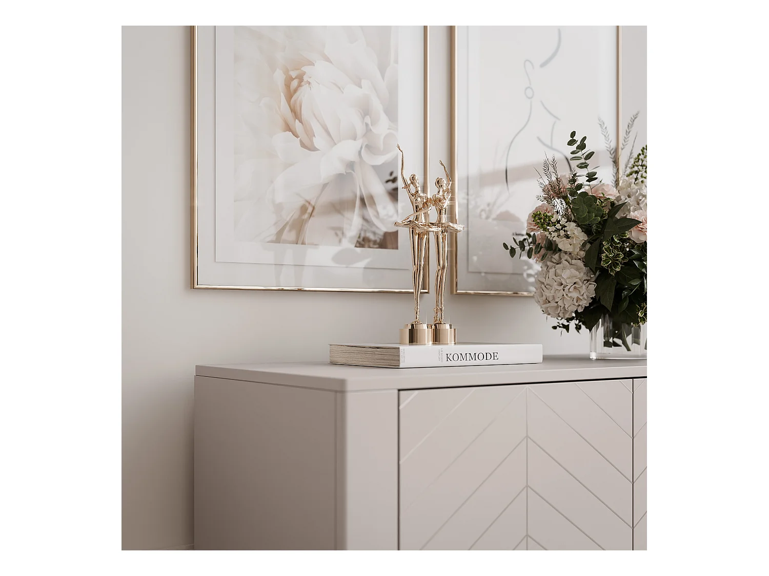 Buffet avec 2 portes et 2 étagères - Cachemire - LORIEN