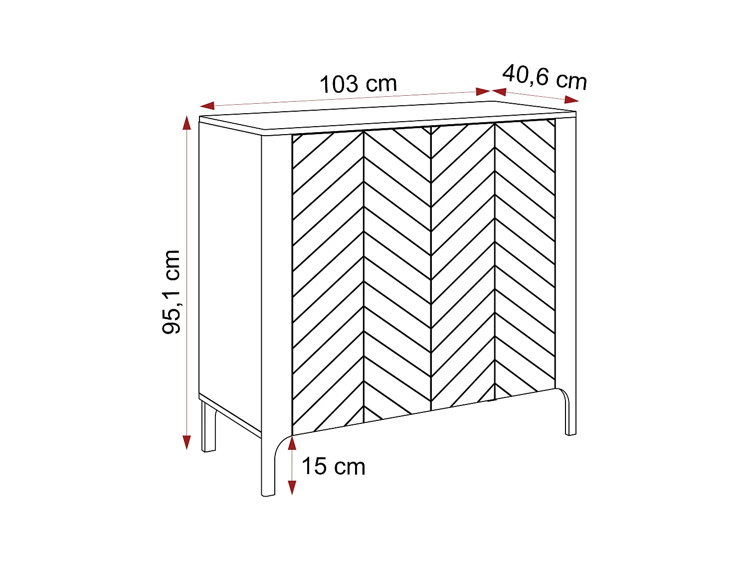 Buffet avec 2 portes et 2 étagères - Cachemire - LORIEN