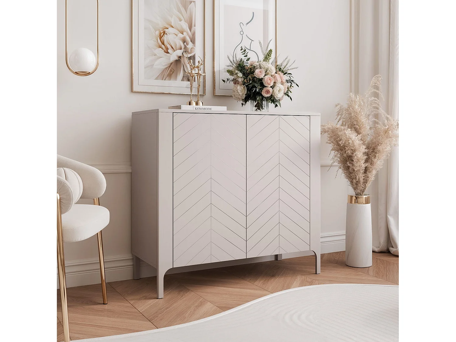 Buffet avec 2 portes et 2 étagères - Cachemire - LORIEN