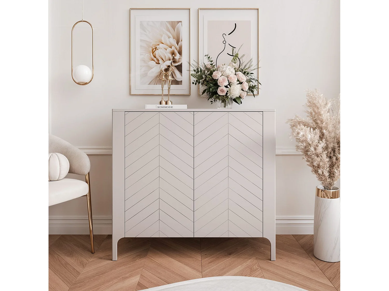 Buffet avec 2 portes et 2 étagères - Cachemire - LORIEN