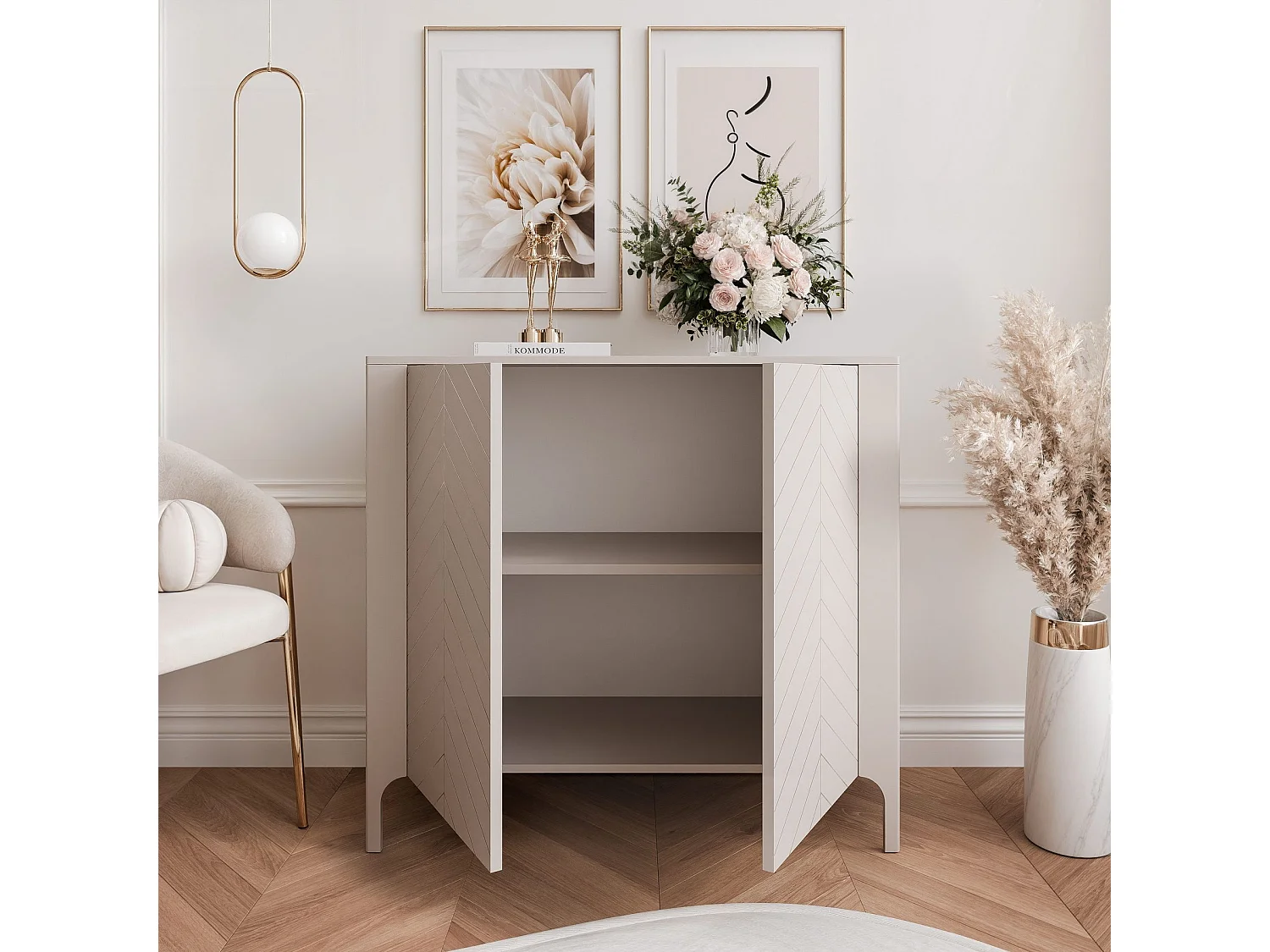 Buffet avec 2 portes et 2 étagères - Cachemire - LORIEN