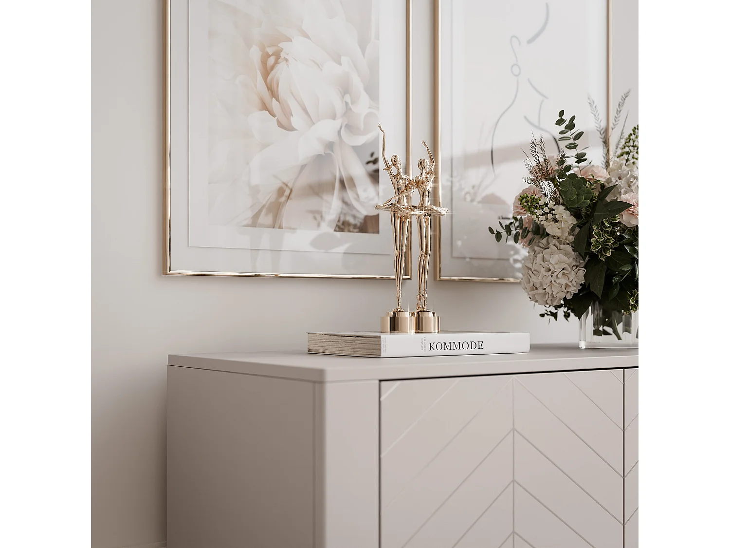 Buffet avec 2 portes et 2 étagères - Cachemire - LORIEN