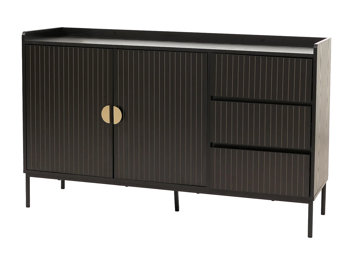 Sideboard MCW-O39, Holzoptik schwarz