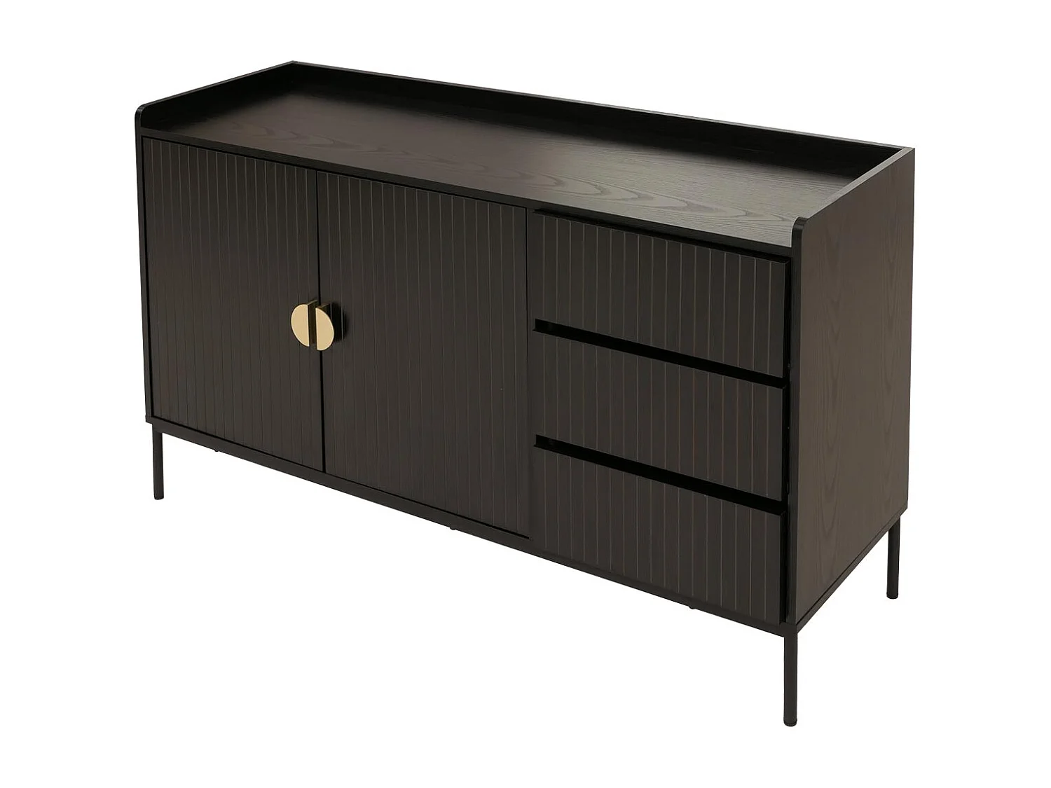 Sideboard MCW-O39, Holzoptik schwarz