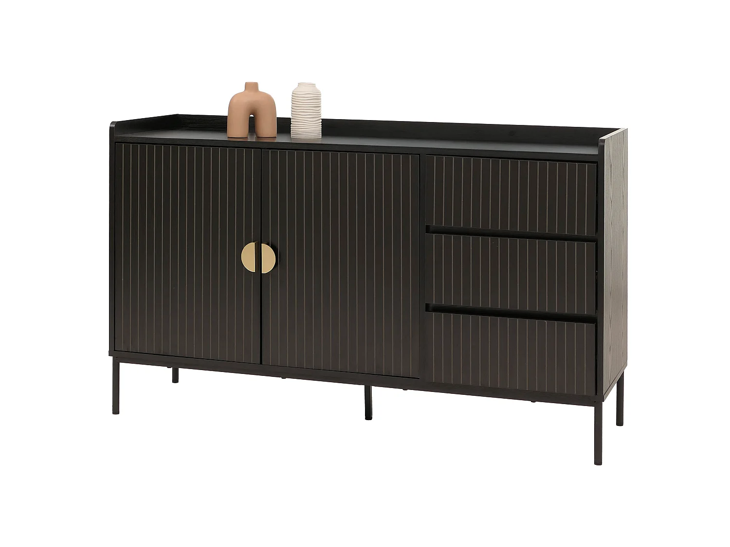 Buffet MCW-O39,  aspect bois noir