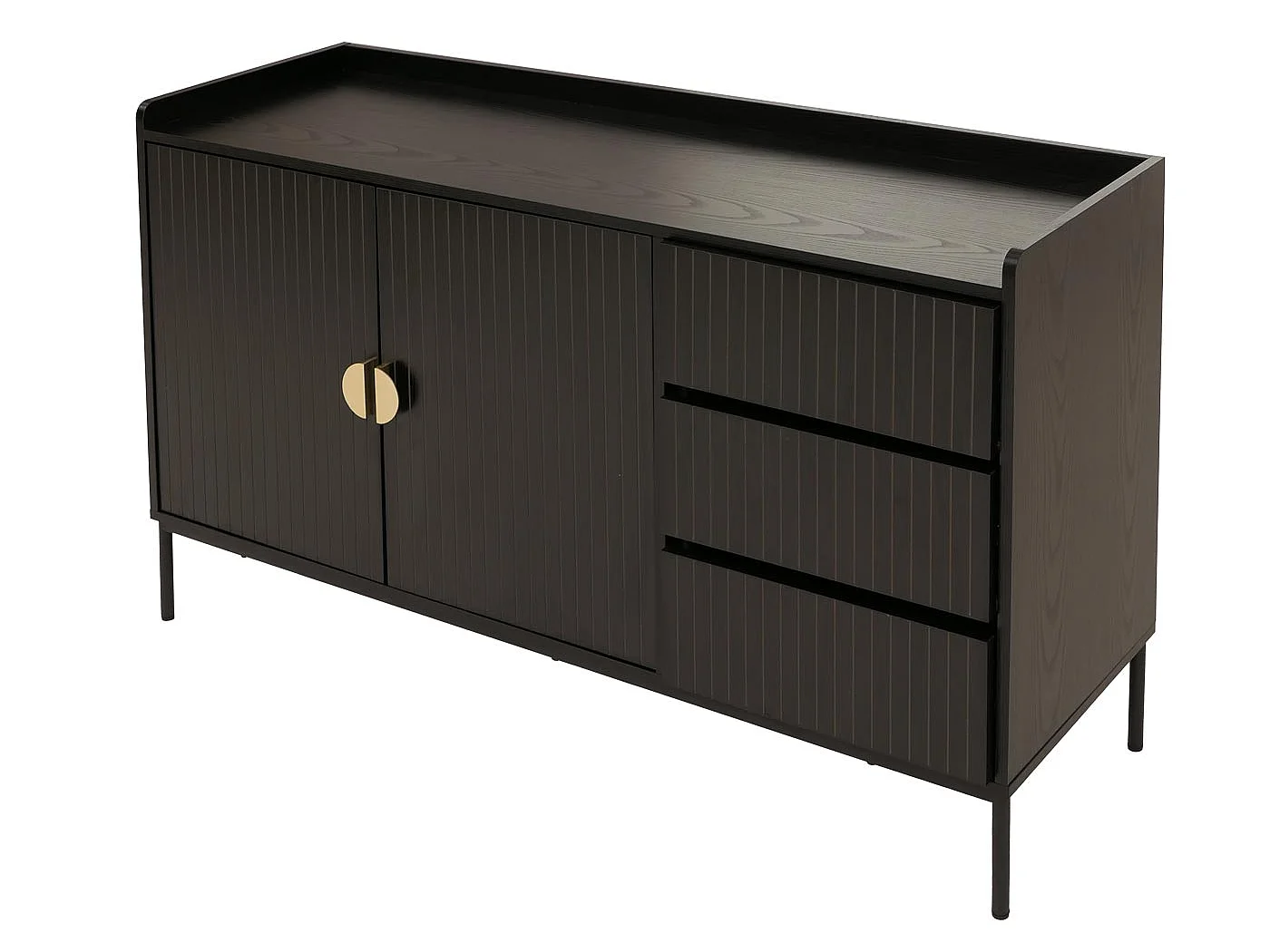 Buffet MCW-O39,  aspect bois noir