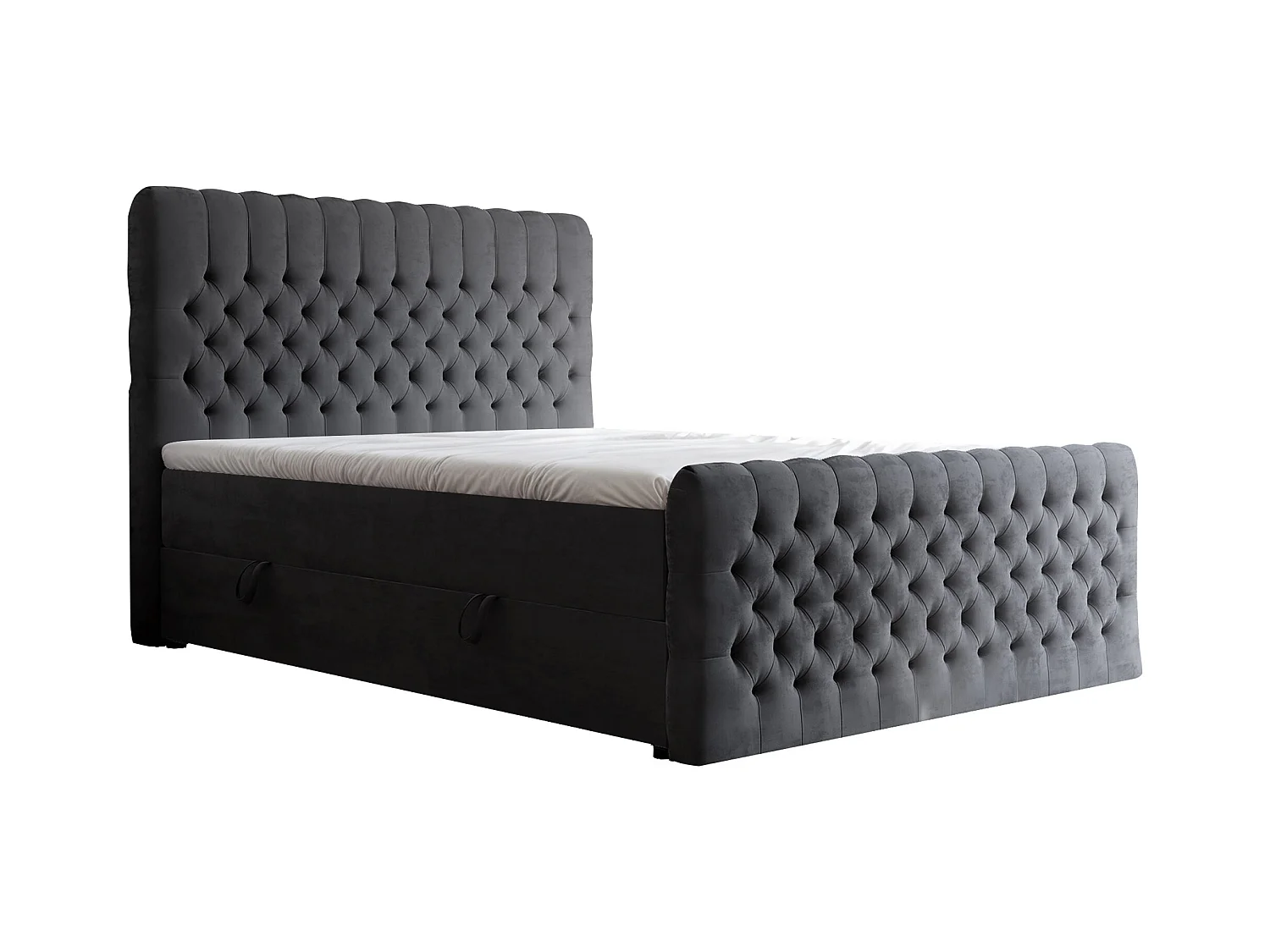 Lit continental rembourré avec matelas, gris anthracite - 200x200