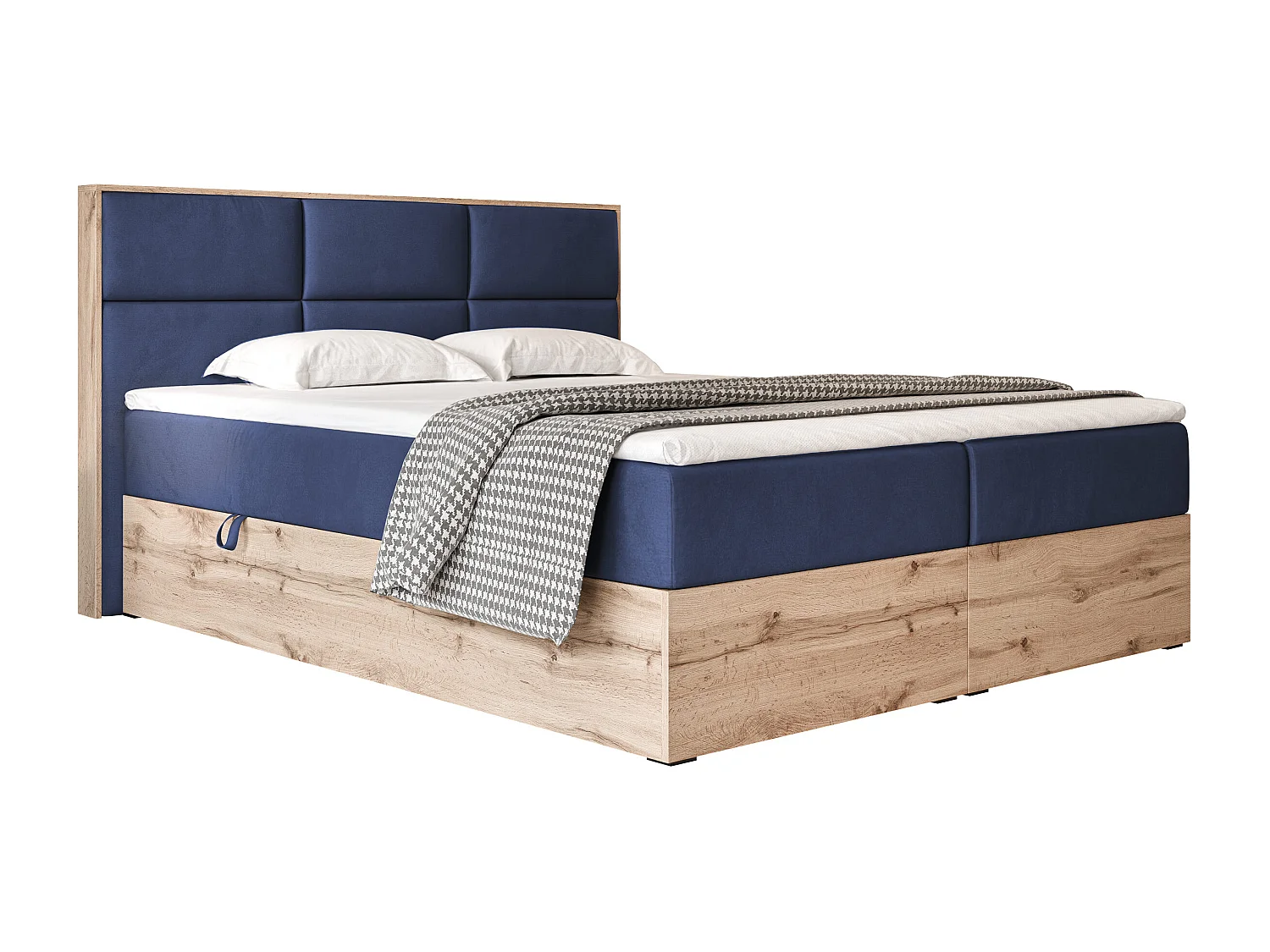 Lit continental rembourré avec surmatelas, bleu - 120x200 - LAVIO