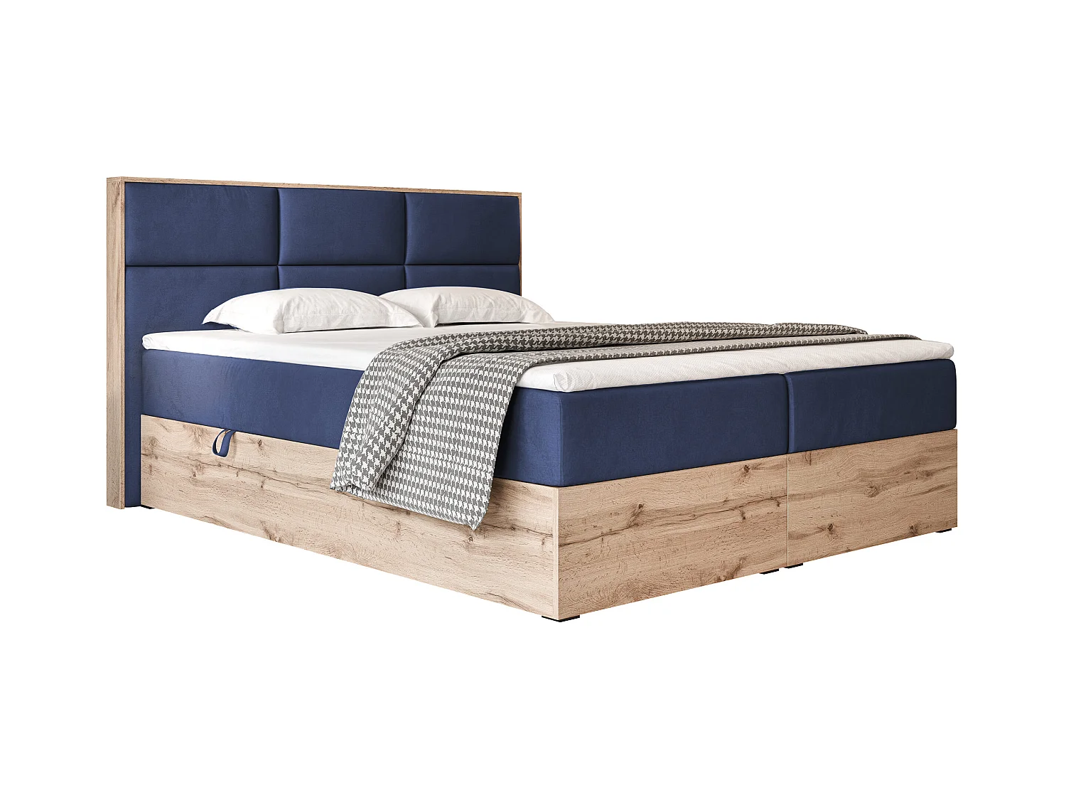 Lit continental rembourré avec surmatelas, bleu - 140x200 - LAVIO