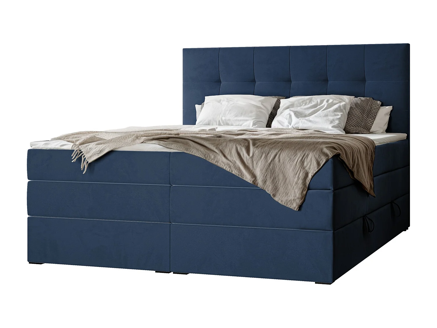 Lit continental rembourré avec surmatelas, bleu - 140x200 - AZARIO