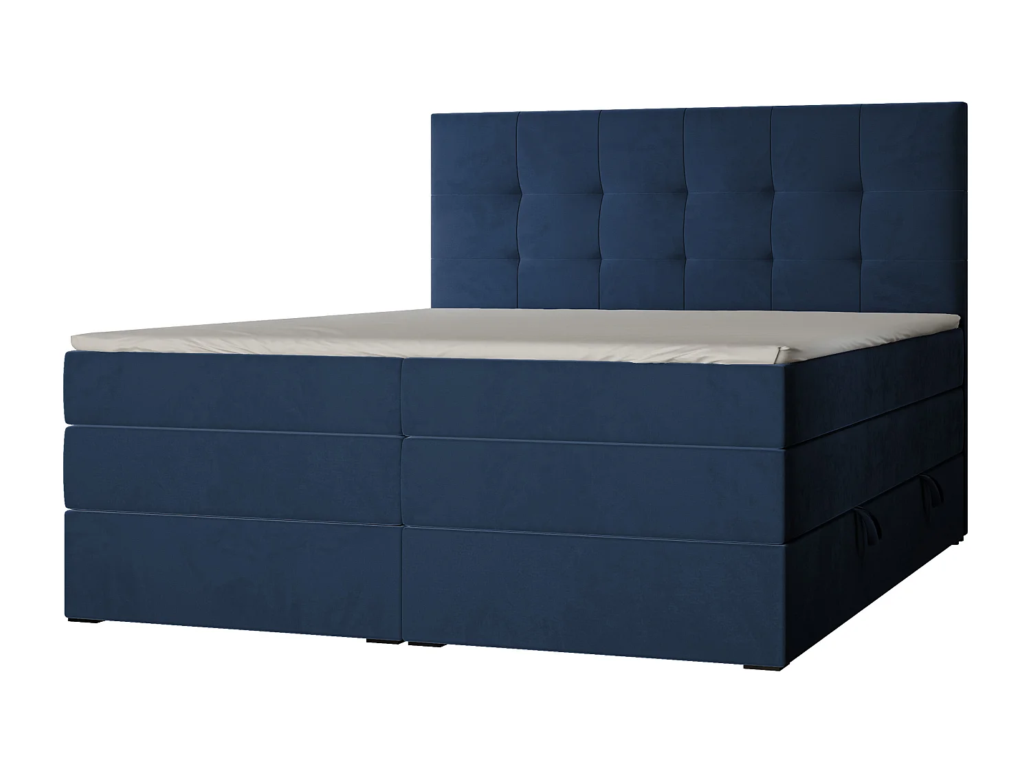 Lit continental rembourré avec surmatelas, bleu - 140x200 - AZARIO
