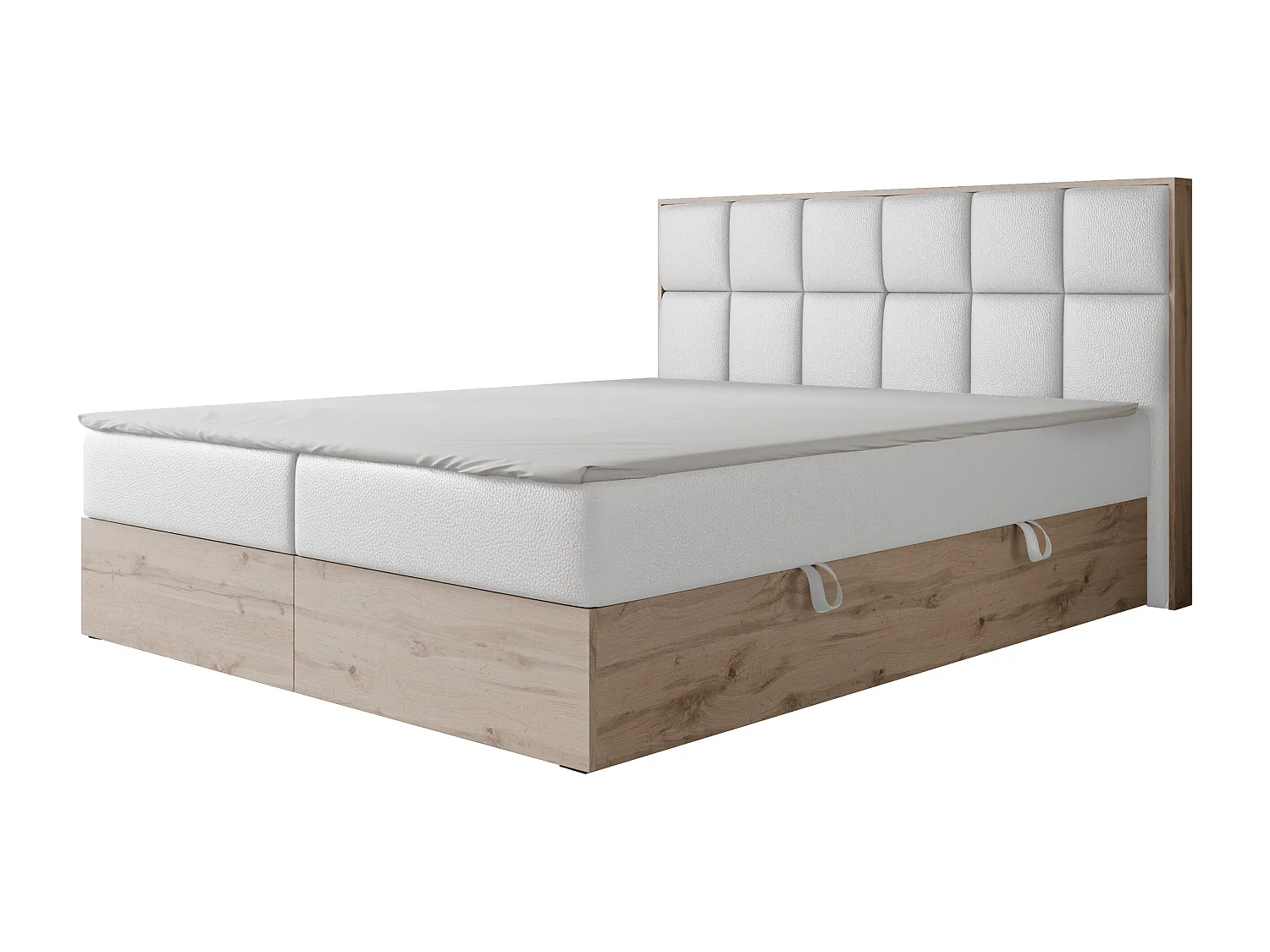 Lit continental rembourré avec surmatelas, blanc  - 160x200 - LAVIO II