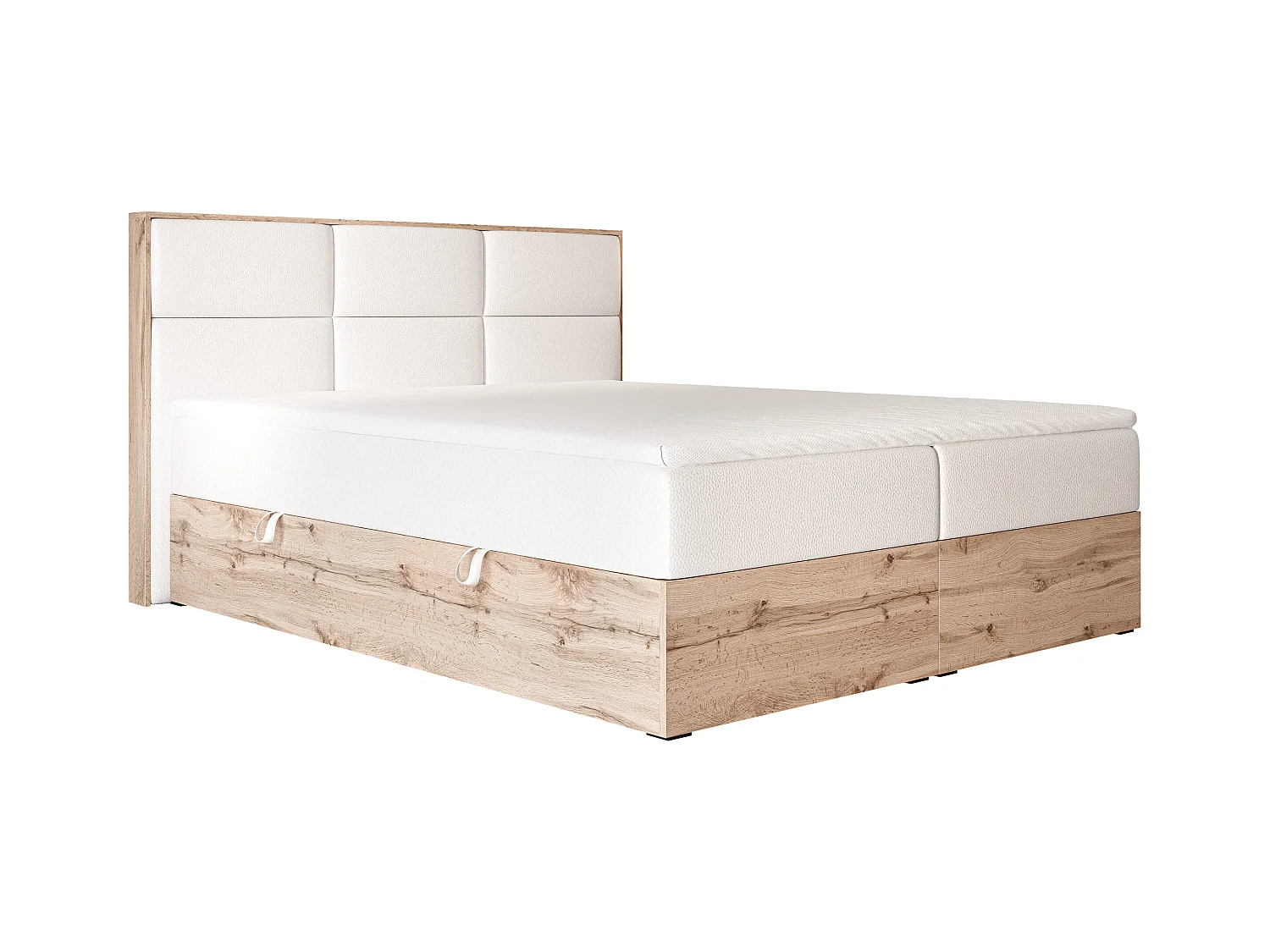 Lit continental rembourré avec surmatelas, blanc  - 140x200 - LAVIO