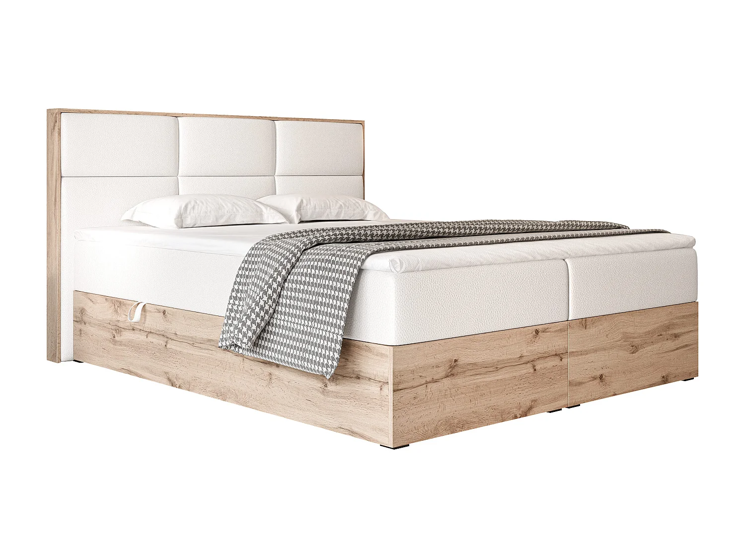 Lit continental rembourré avec surmatelas, blanc  - 140x200 - LAVIO