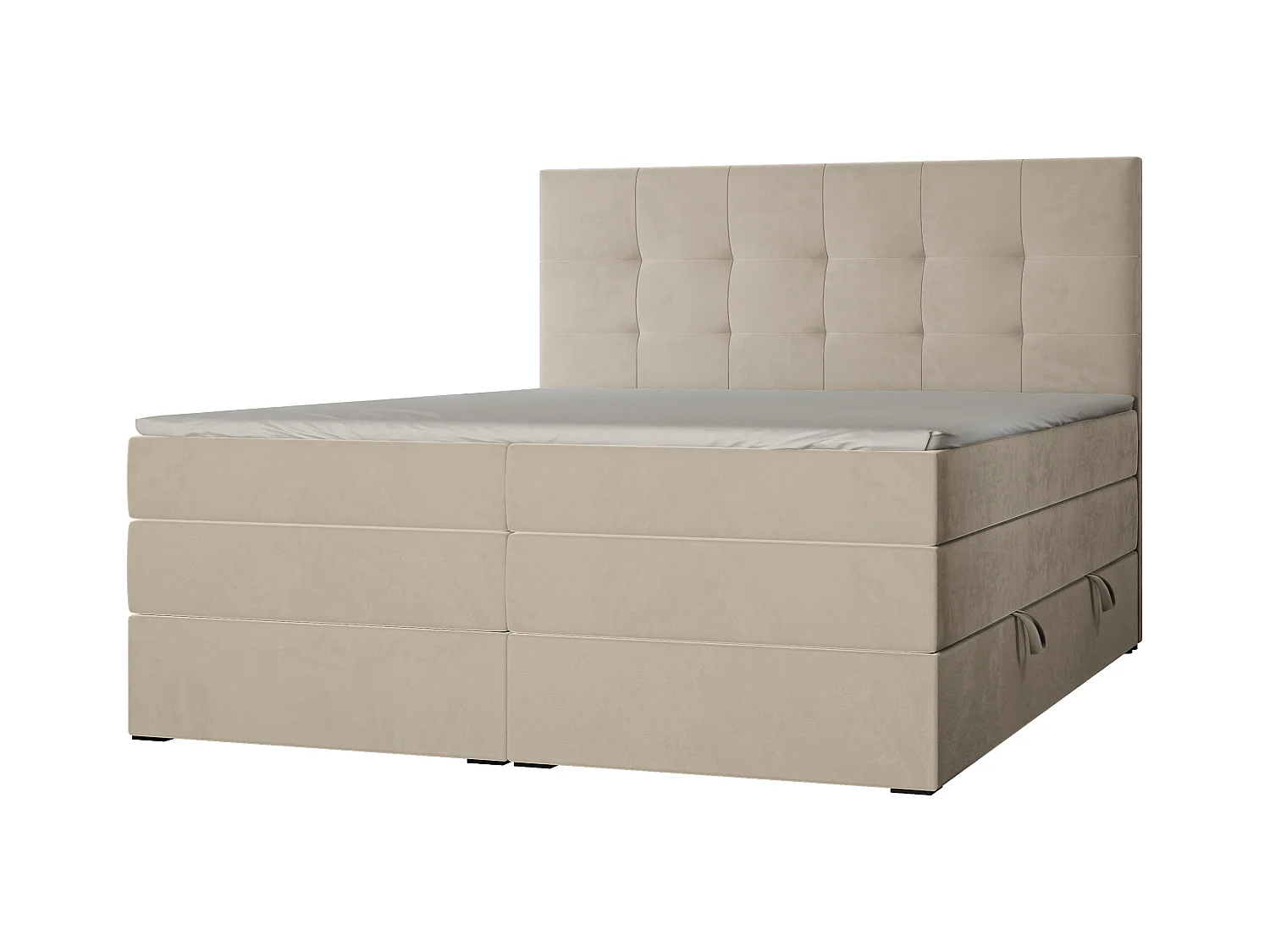 Lit continental rembourré avec surmatelas, crème - 180x200 - AZARIO