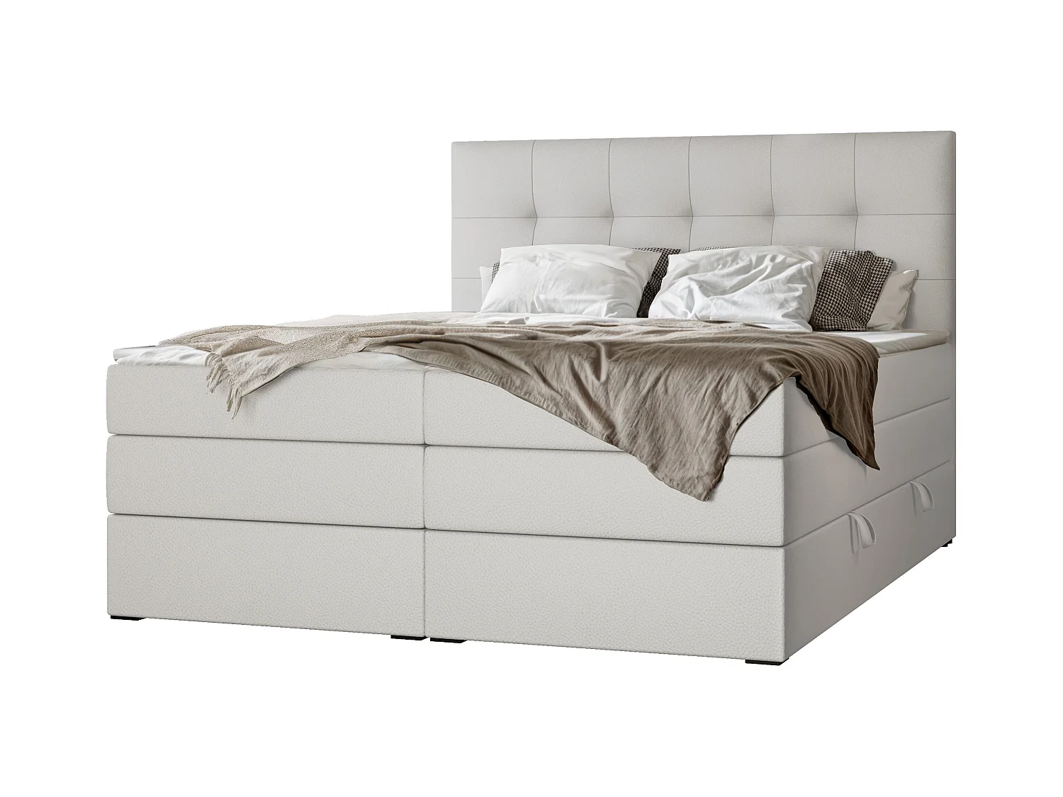 Lit continental rembourré avec surmatelas, blanc  - 140x200 - AZARIO