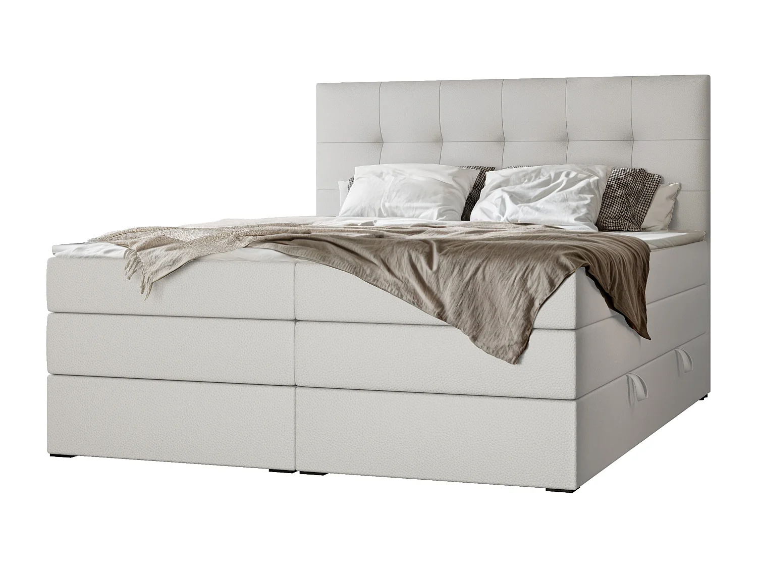Lit continental rembourré avec surmatelas, blanc  - 120x200 - AZARIO