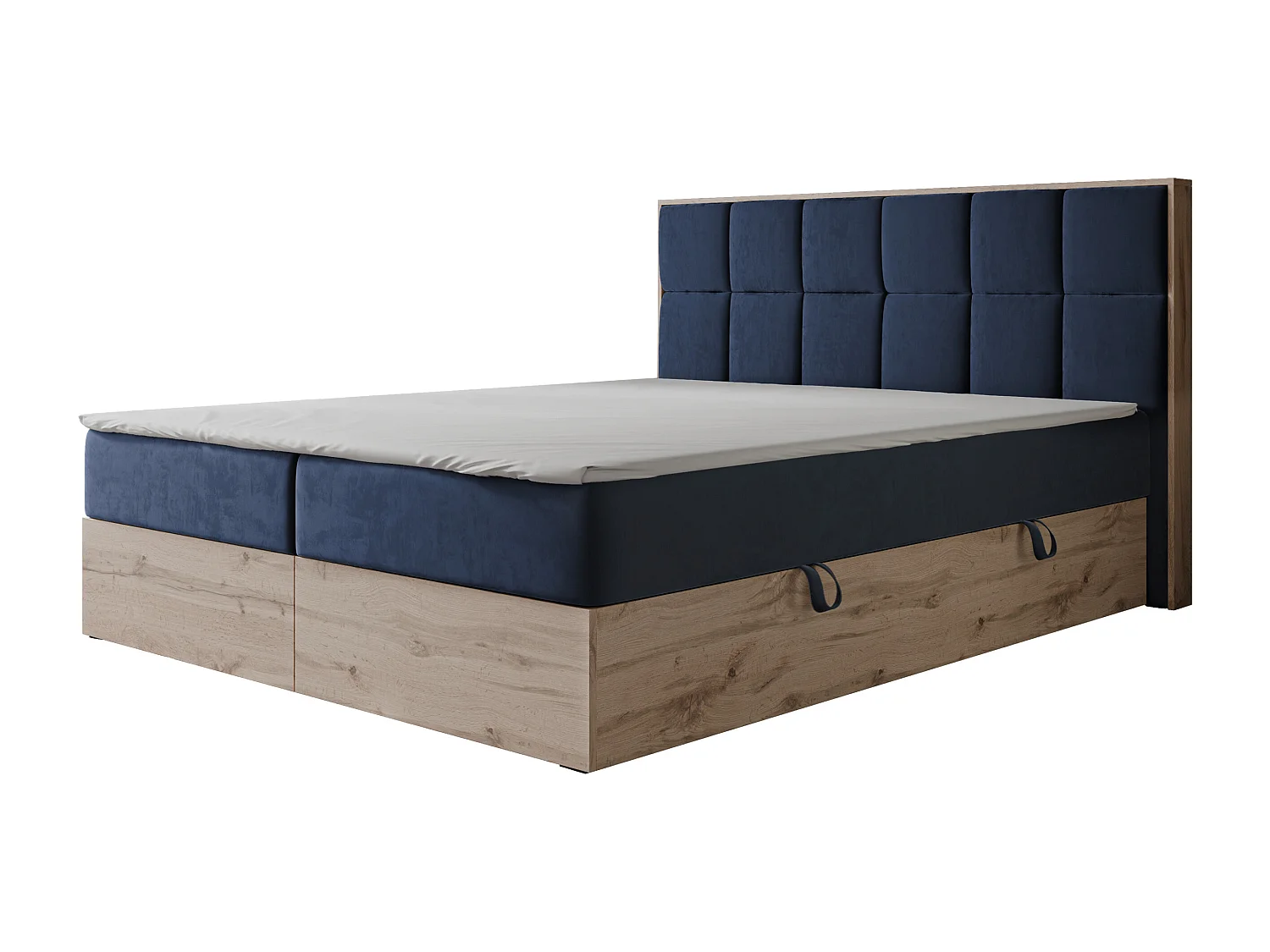 Lit continental rembourré avec surmatelas, bleu - 120x200 - LAVIO II
